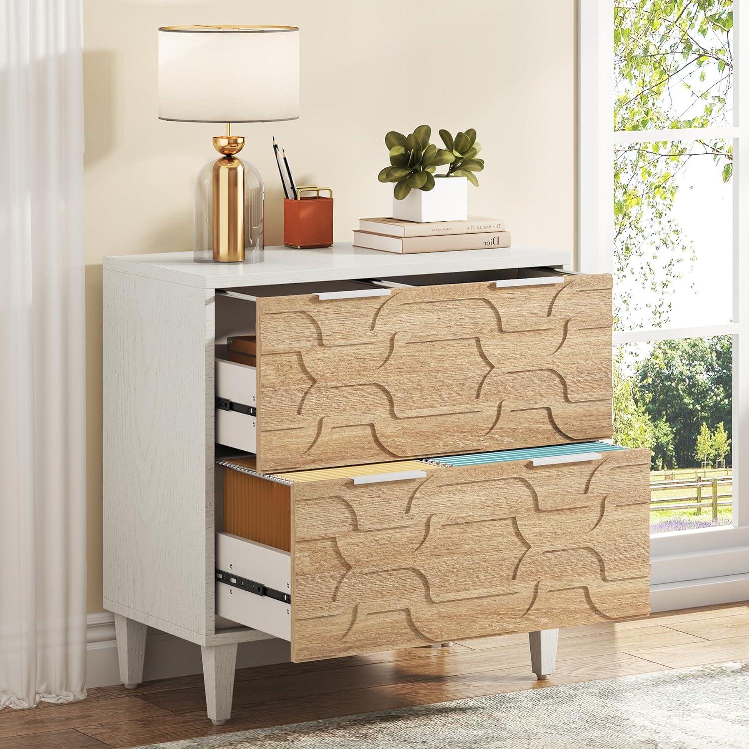 LITTLE TREE 2 Drawer Lateral File Cabinet Beige