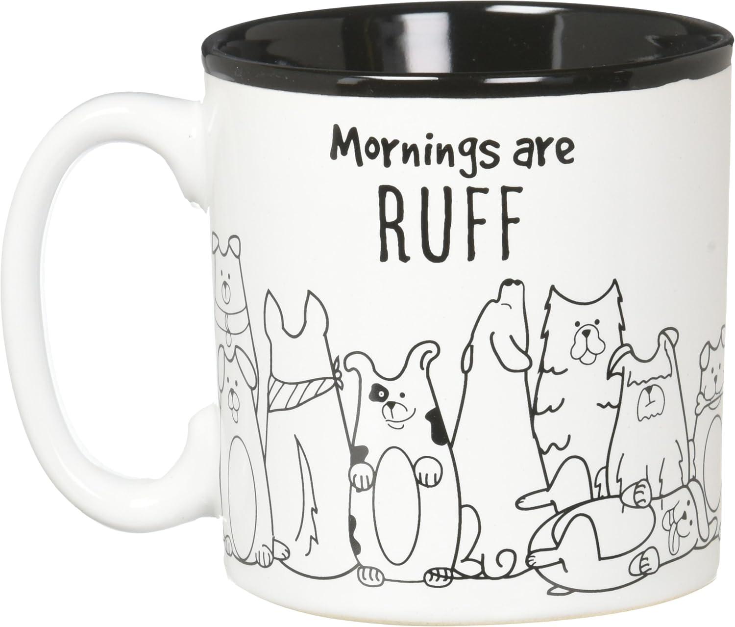 Burton and Burton Mornings are Ruff Ceramic Coffee Mug, 13 Ounce