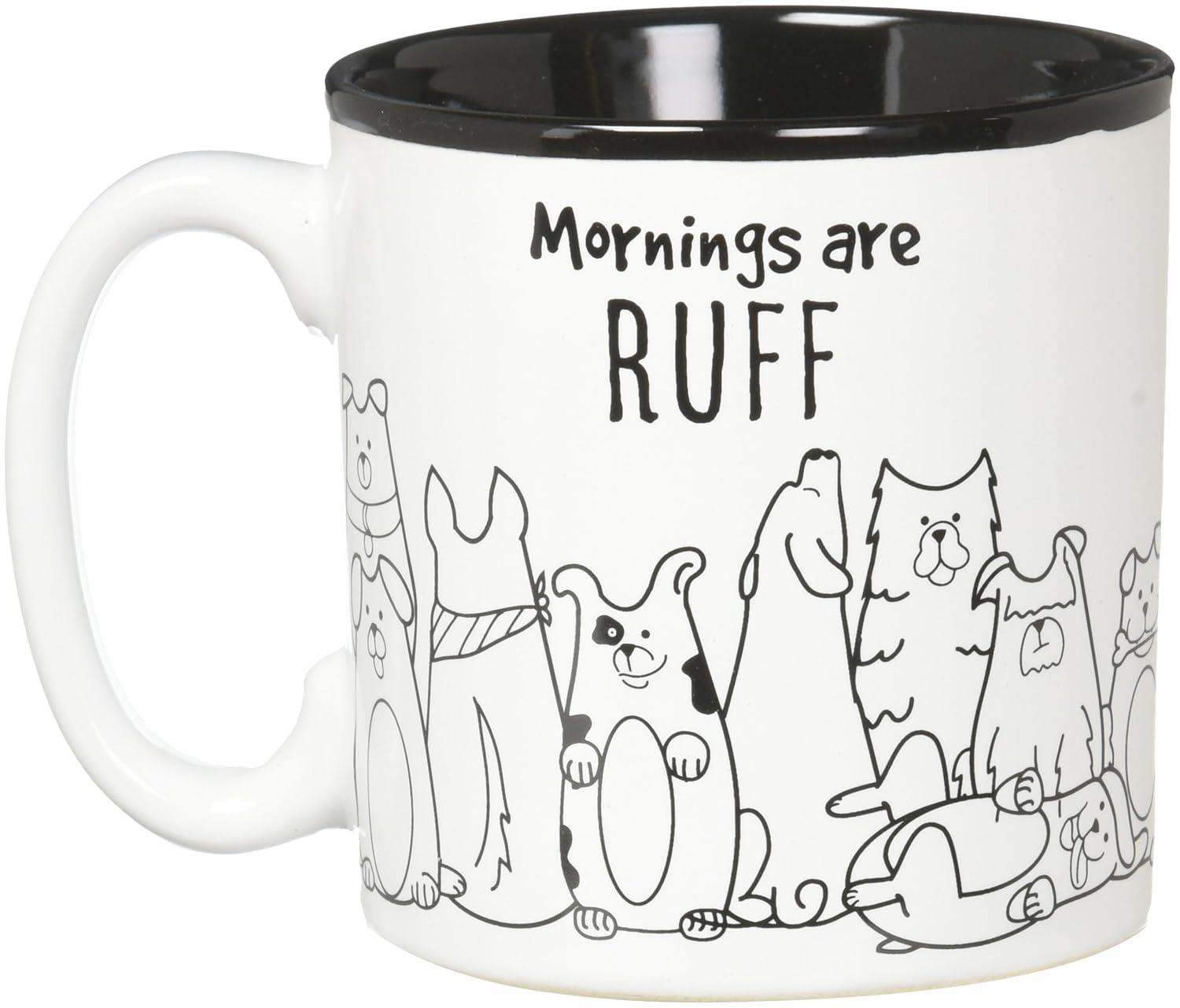 Burton and Burton Mornings are Ruff Ceramic Coffee Mug, 13 Ounce