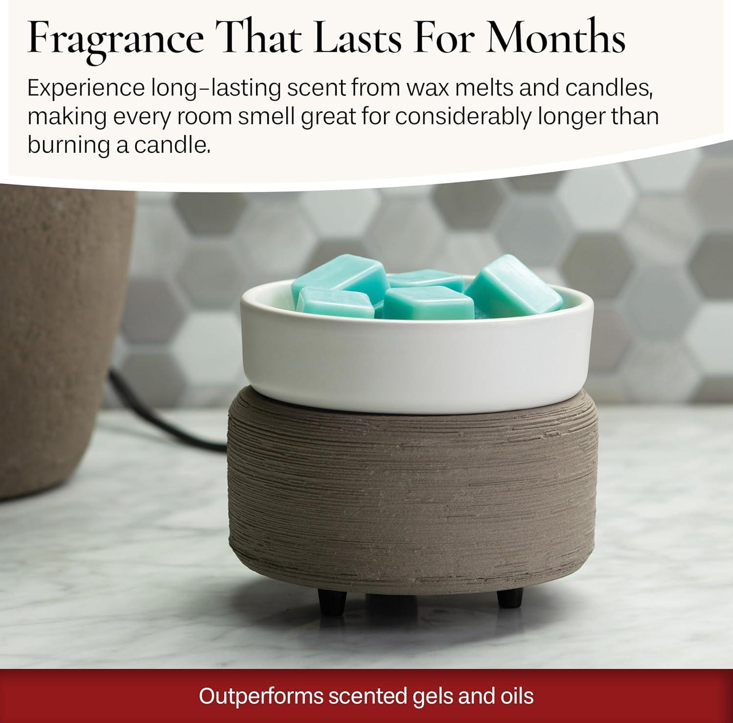 CANDLE WARMERS ETC 2-in-1 Candle and Fragrance Warmer, Gray Texture