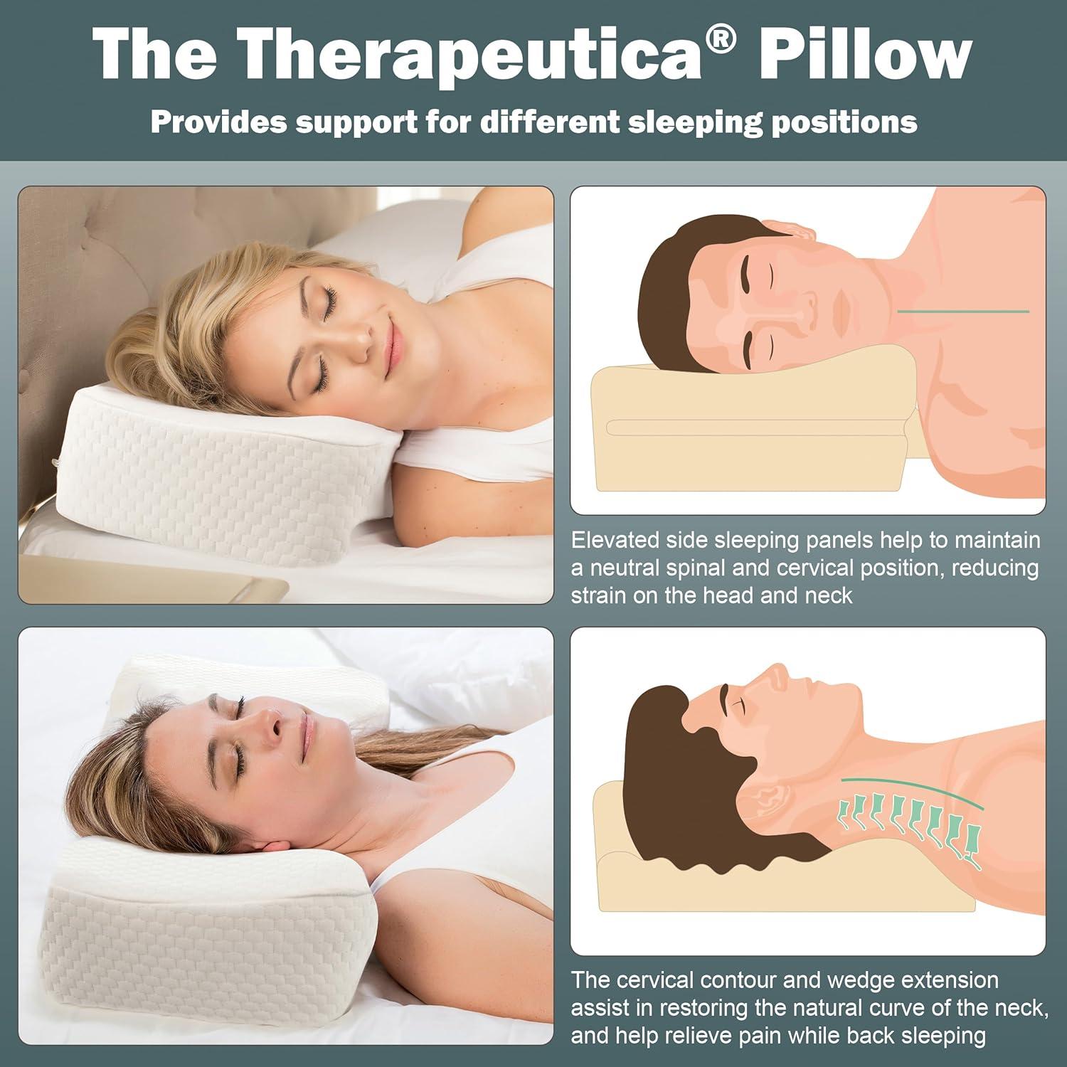 Therapeutica Orthopedic Sleeping Pillow, Helps Spinal Alignment & Neck Support