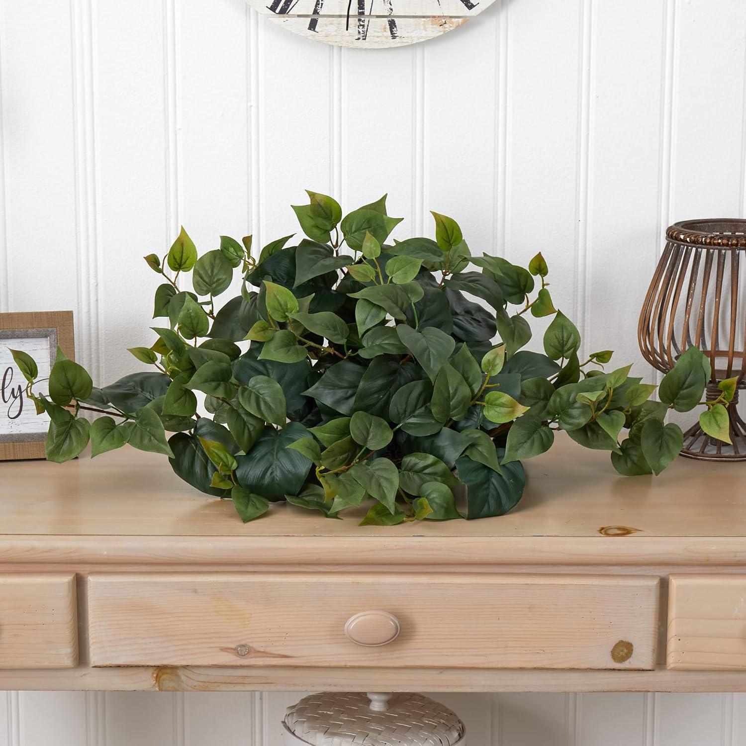 Nearly Natural 31-in Philodendron Artificial Ledge Plant