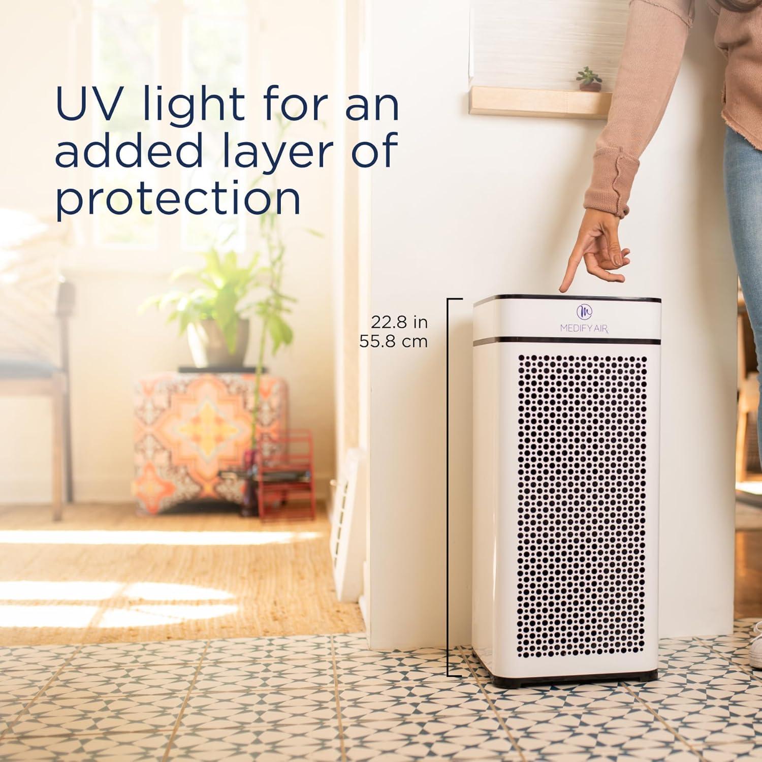 White Ionic HEPA Filter Air Purifier with Odor Absorbing
