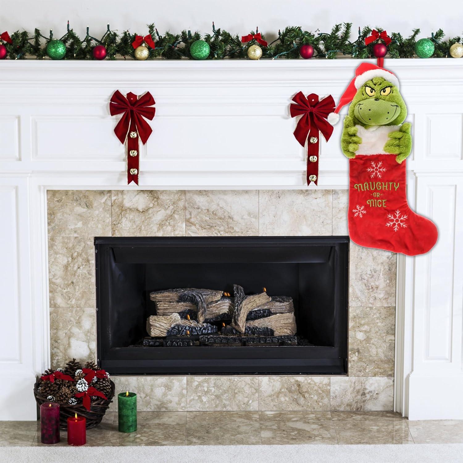 Dr Seuss How the Grinch Stole Christmas Grinch 24" 3D Plush Stocking