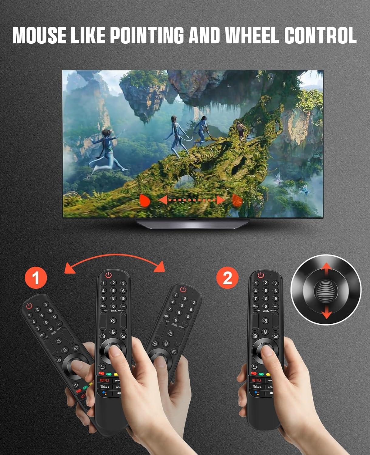 Black Voice Remote Control for LG Smart TV with Pointer and Voice Function