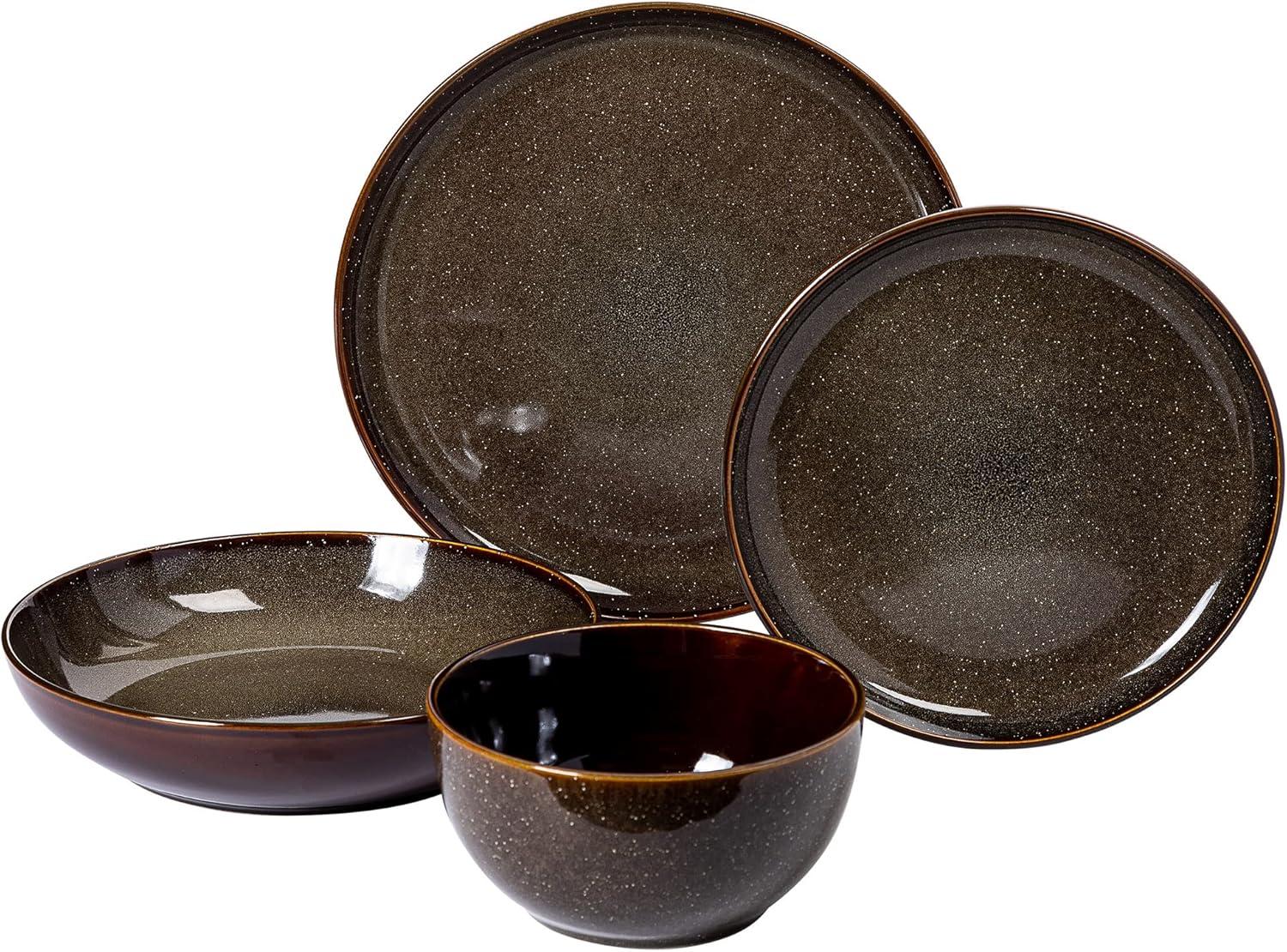 Gibson Elite Edwina 16 Piece Double Bowl Dinnerware Set