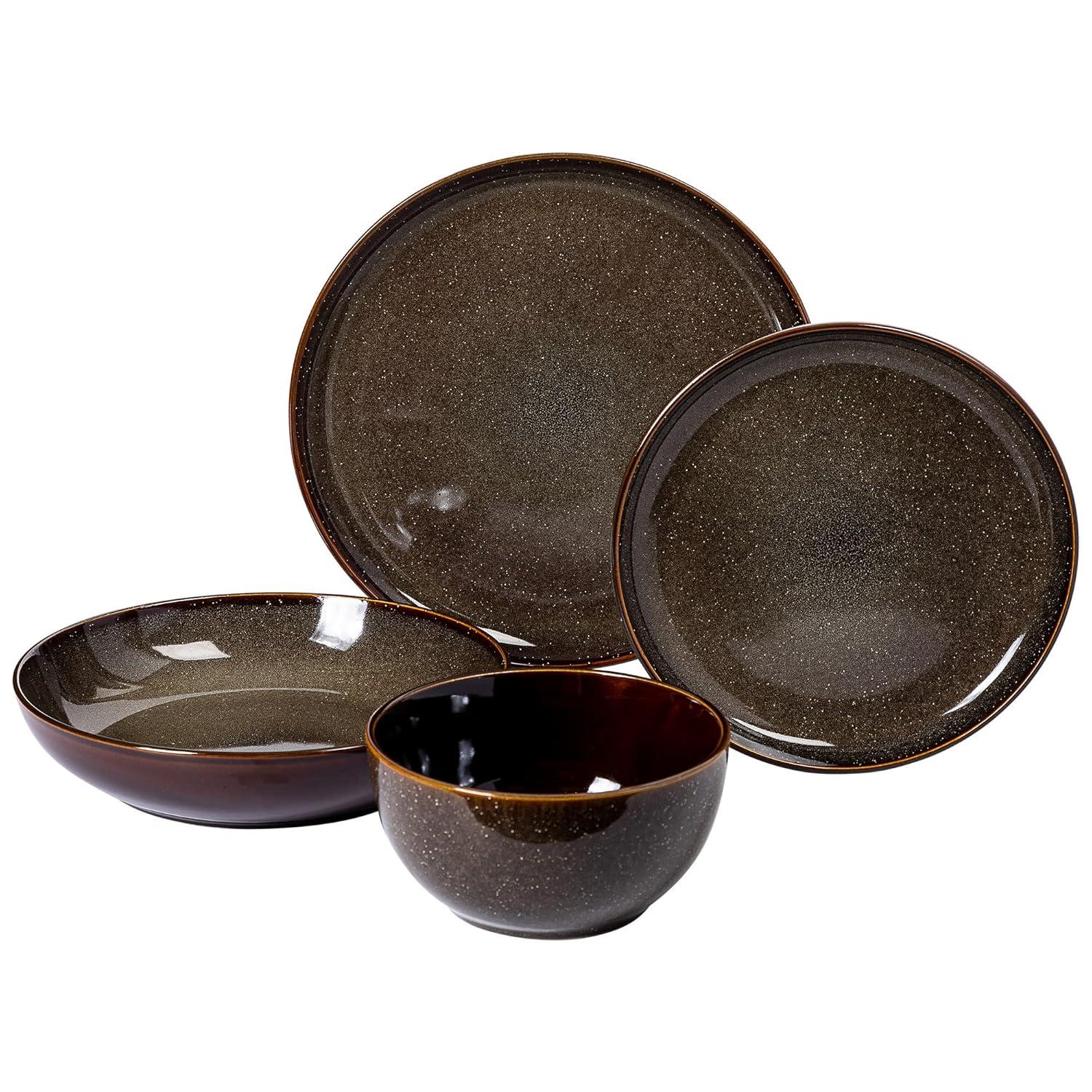 Gibson Elite Edwina 16 Piece Doible Bowl Dinnerware Set