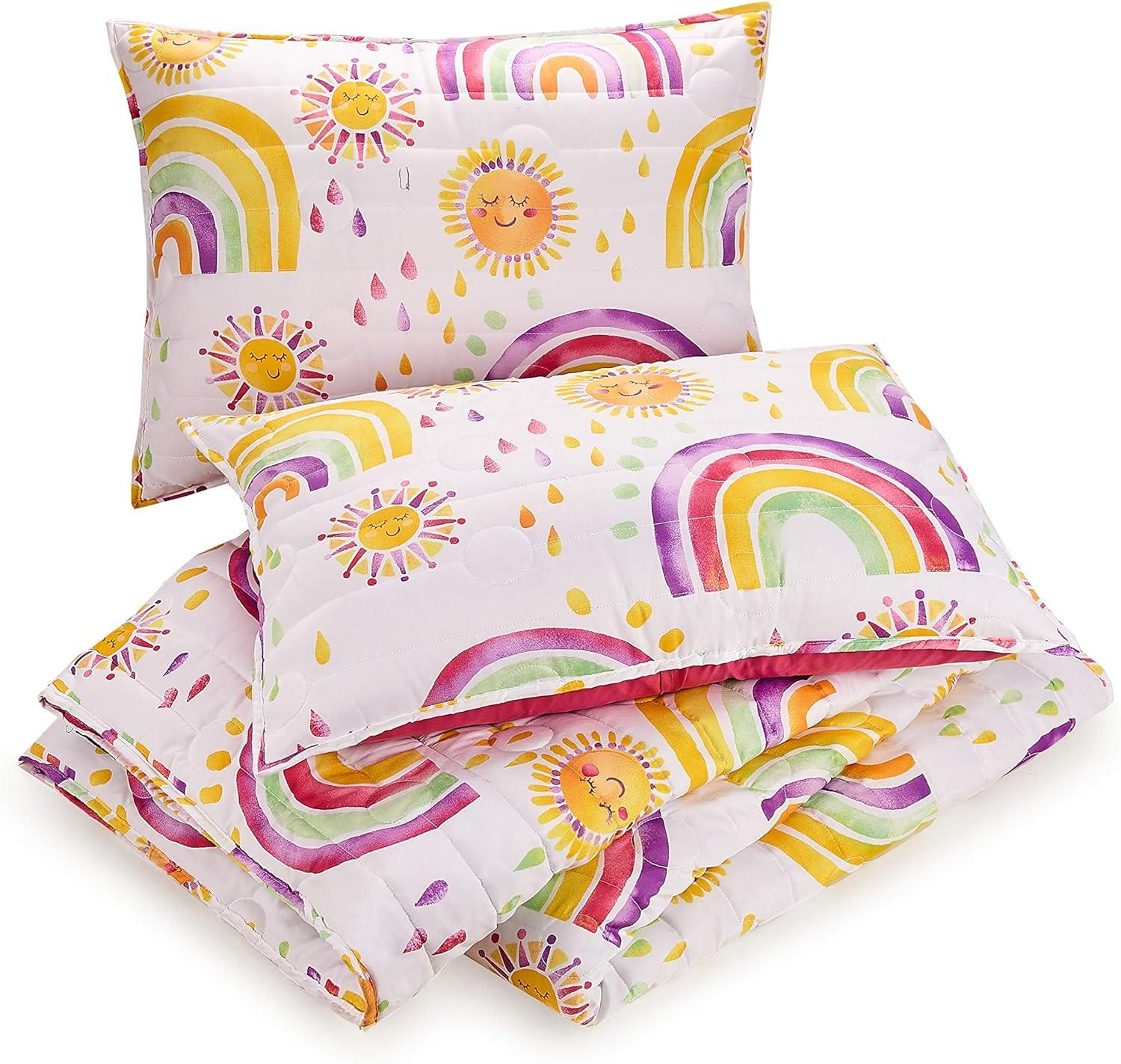 Rainbows & Suns Microfiber Quilt Set