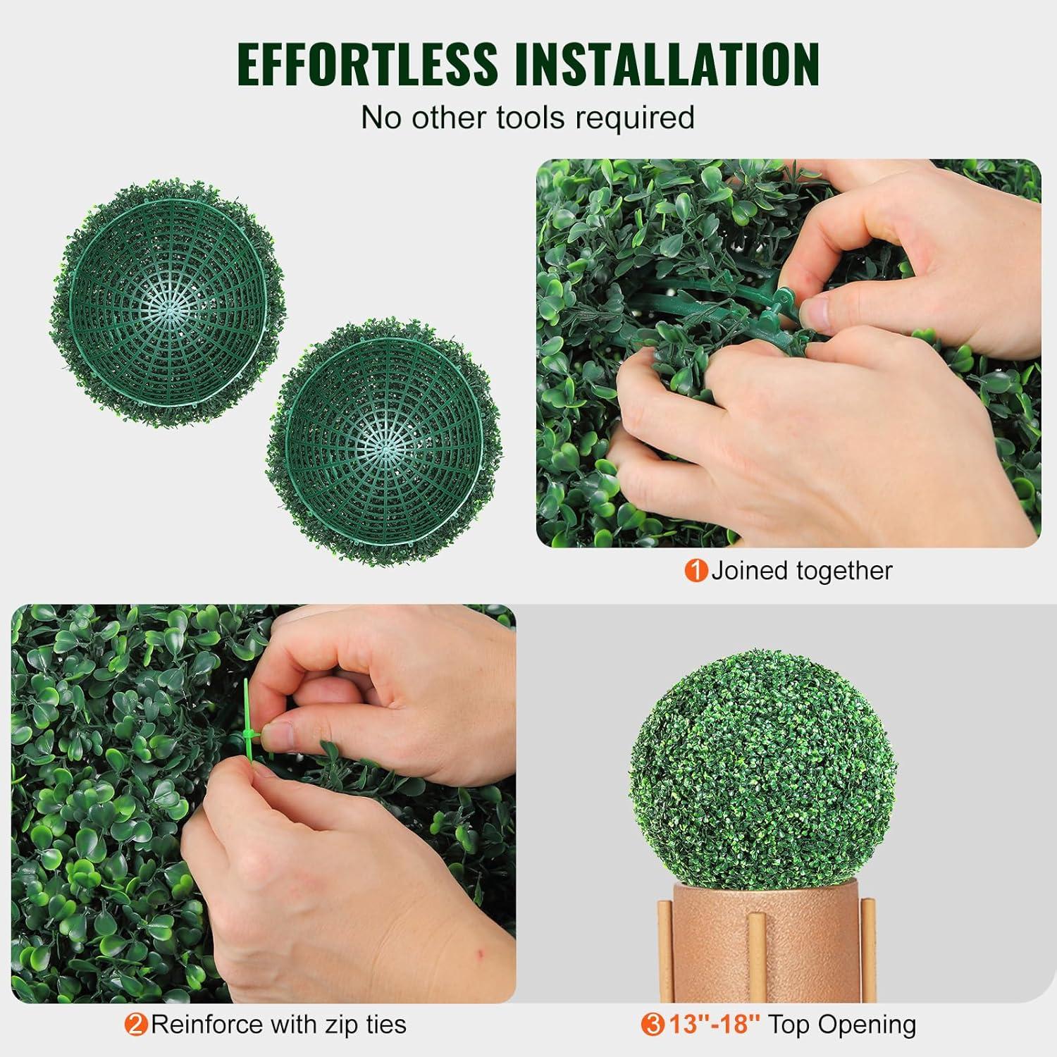 20'' Green Plastic Boxwood Topiary Balls with LED Lights