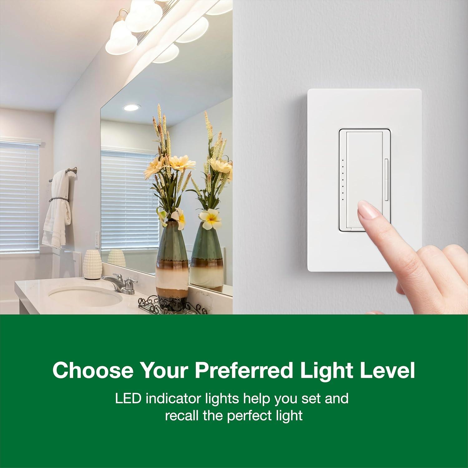 Lutron Maestro C.L Dimmer Switch for Dimmable LED, Halogen & Incandescent Bulbs, Single-Pole or Multi-Location, MACL-153M-WH