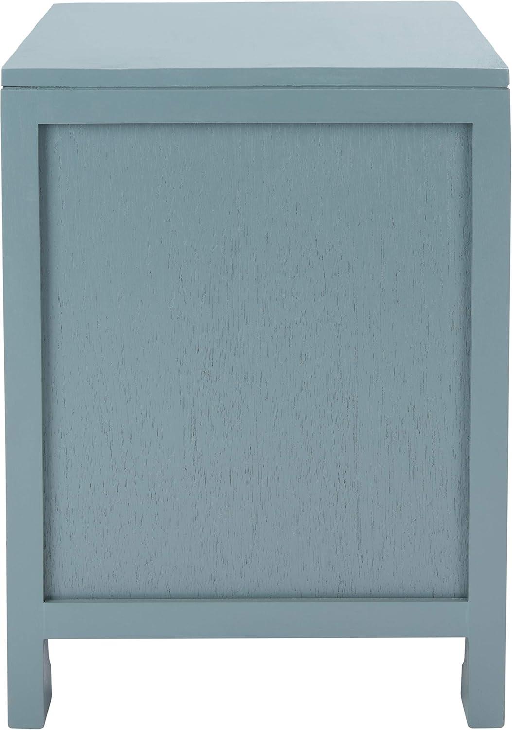 Dave 1 Drawer 1 Door Nightstand - Blue Grey/Natural - Safavieh.