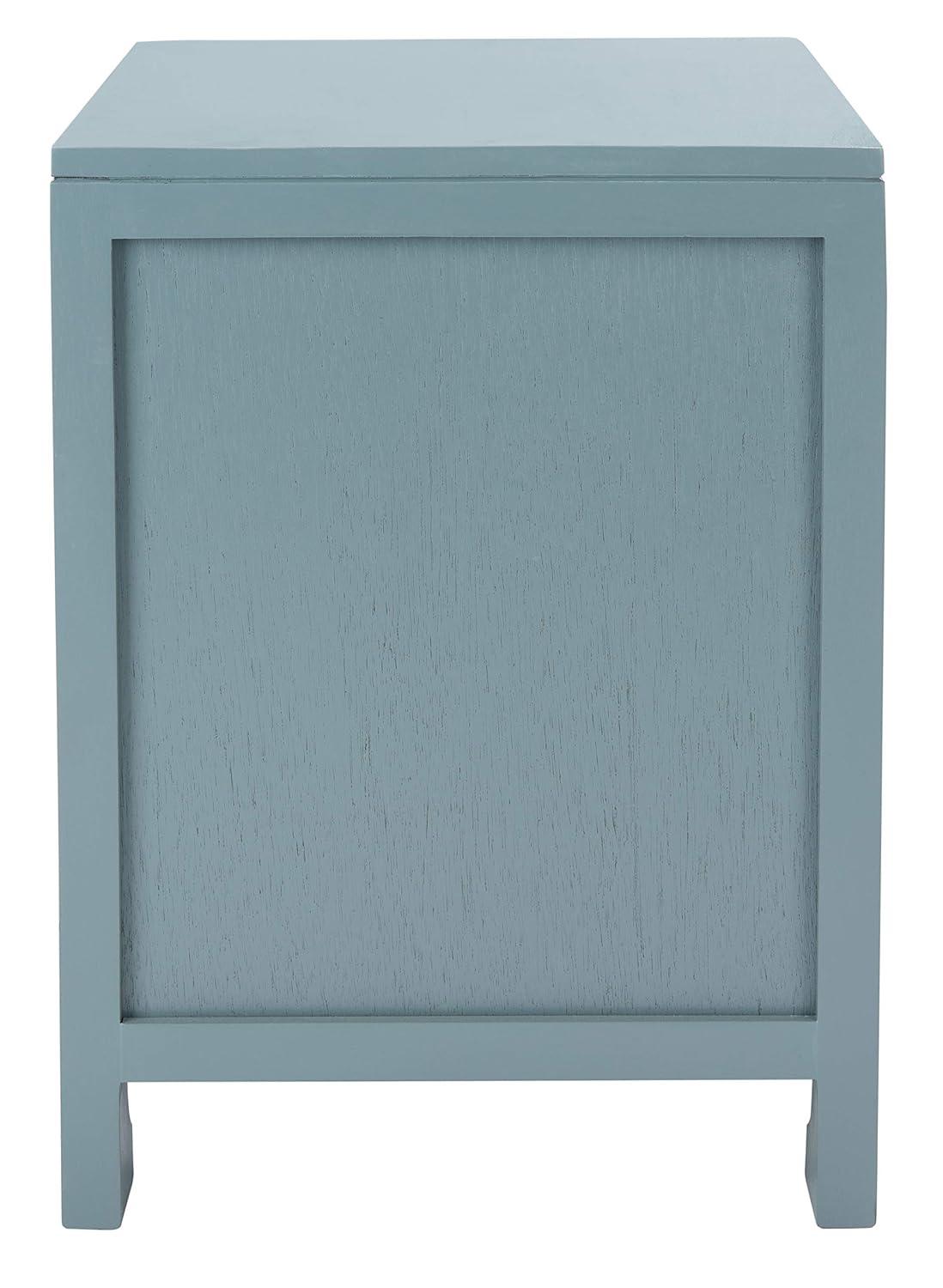 Dave 1 Drawer 1 Door Nightstand - Blue Grey/Natural - Safavieh.