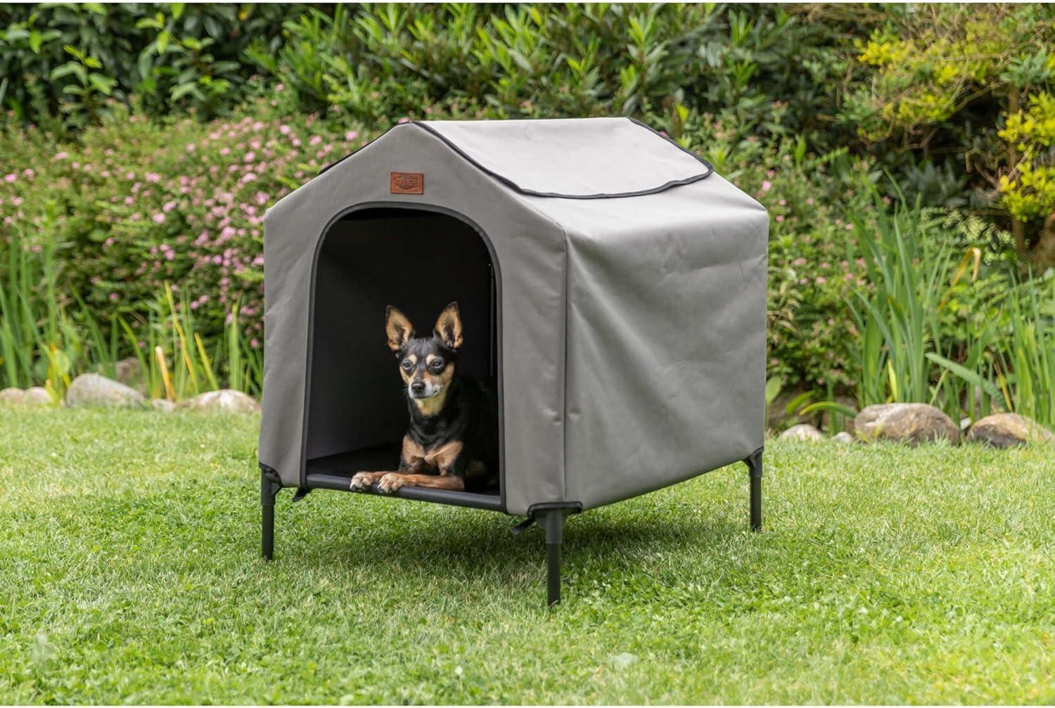 TRIXIE 2-in-1 Elevated Portable Dog House or Dog Cot & Tent for Small-Medium Dogs