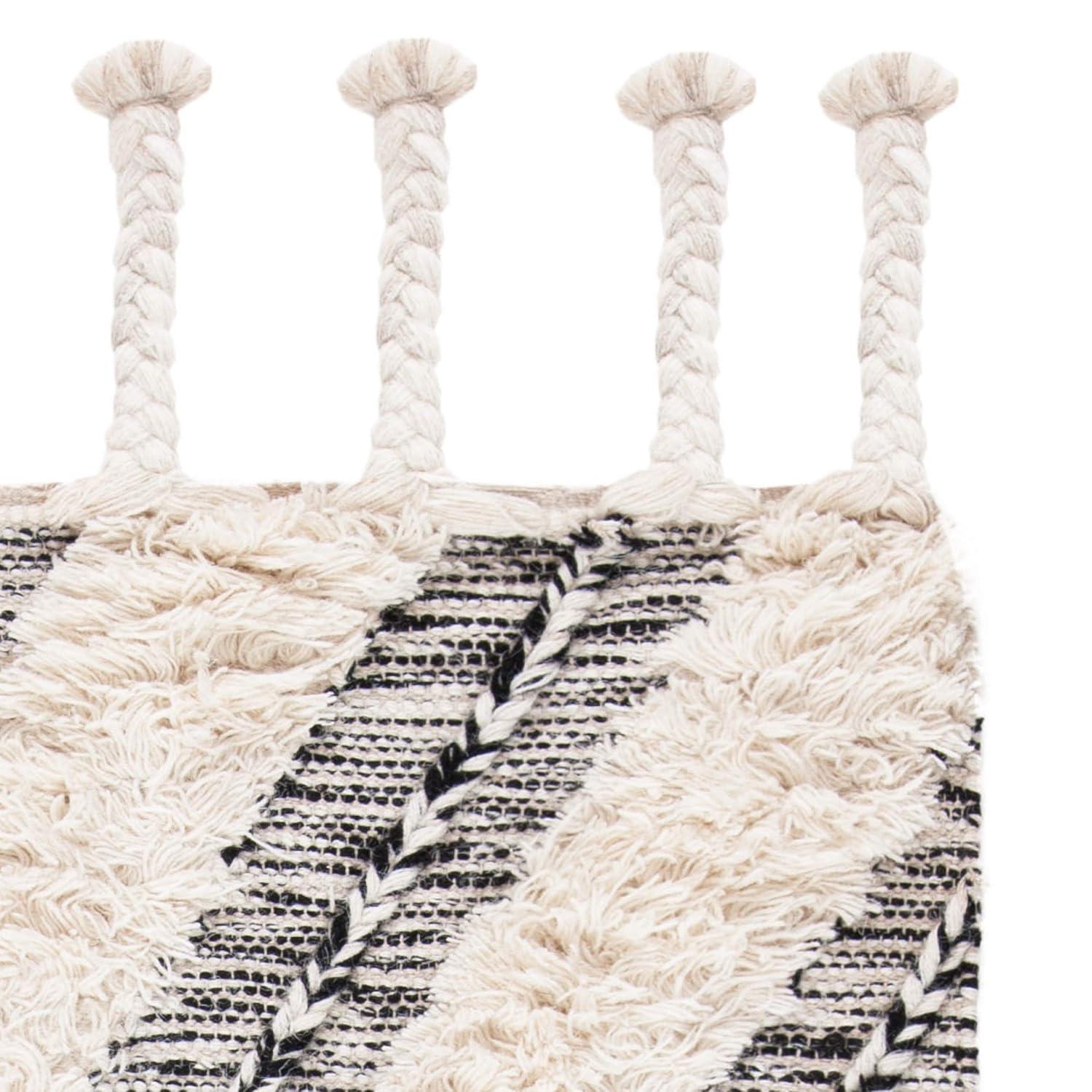 Kenya KNY901 Hand Knotted Area Rug - Black/Ivory - 6'x9' - Safavieh.