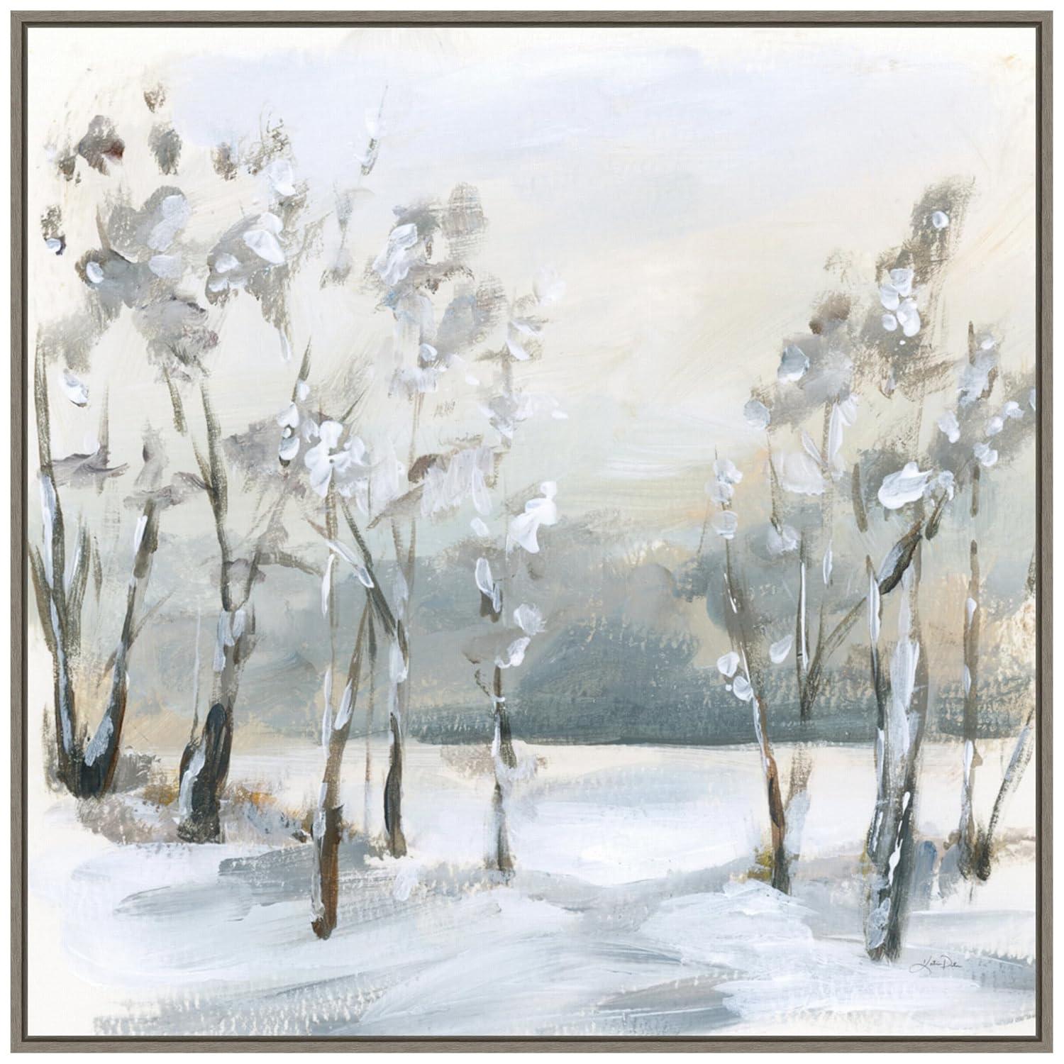 Amanti Art Snowy Winter Trees by Katrina Pete Canvas Wall Art Print Framed 30-in. x 30-in.