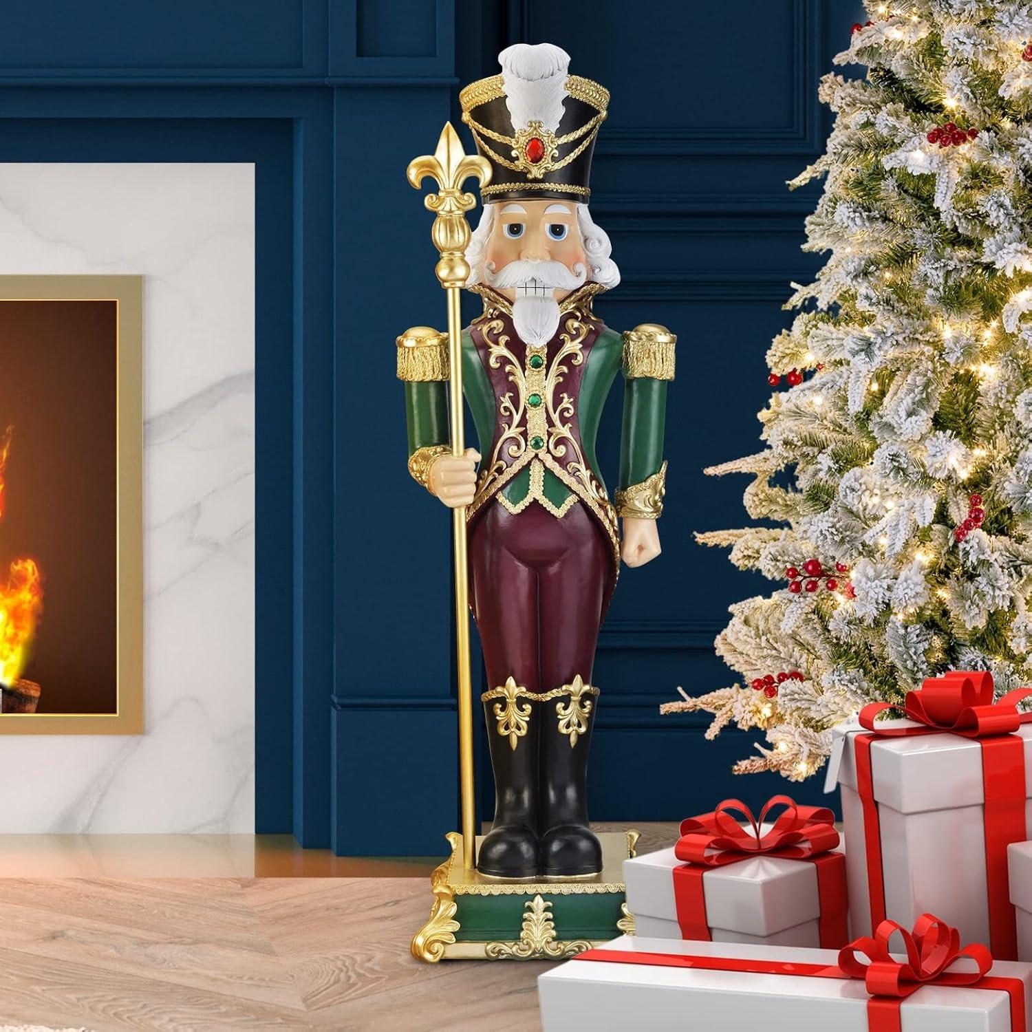 Haute Decor 35.4" Nutcracker with Fleur-de-lis Outdoor Decor