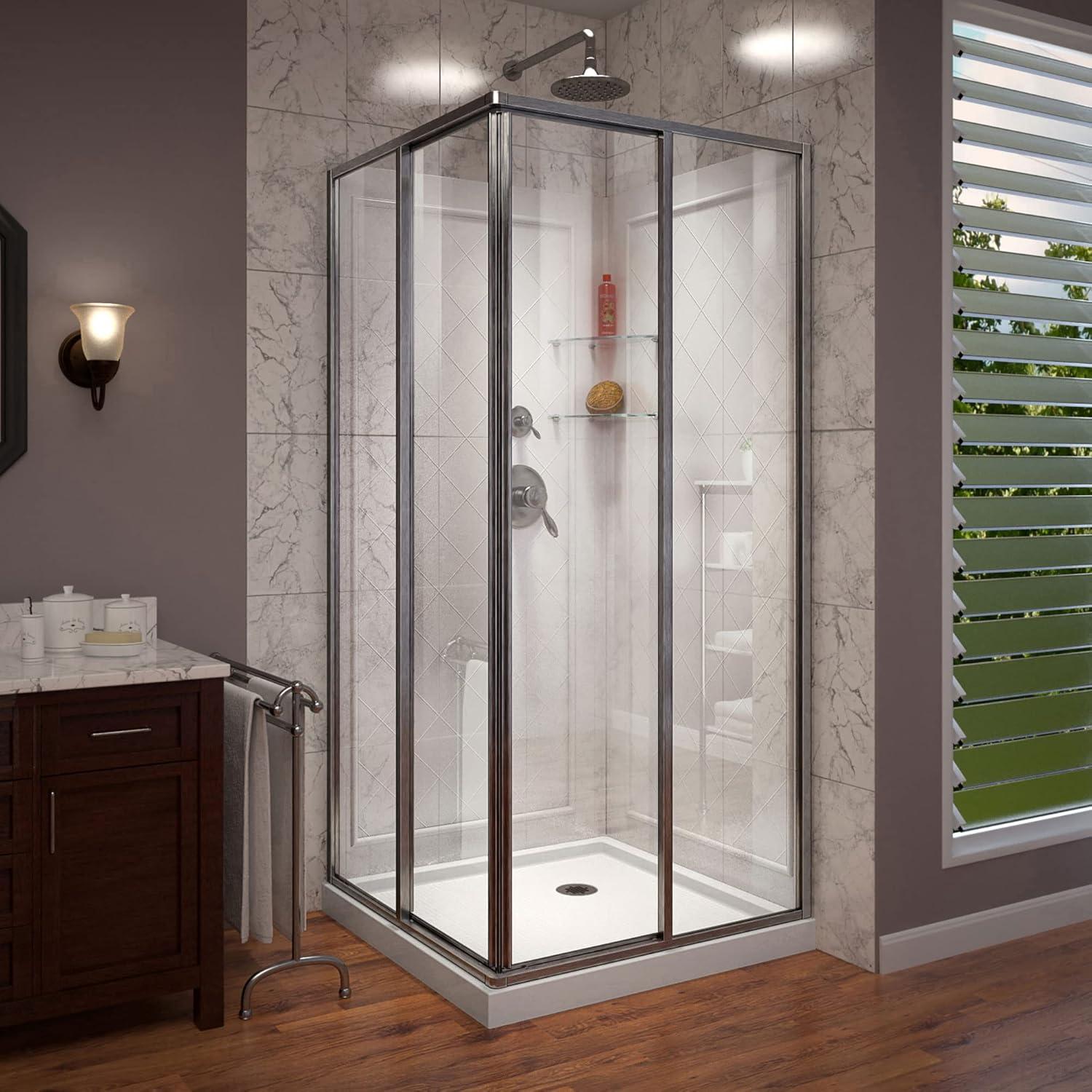 DreamLine Cornerview 36 in. D x 36 in. W x 76 3/4 in. H Framed Sliding Shower Enclosure