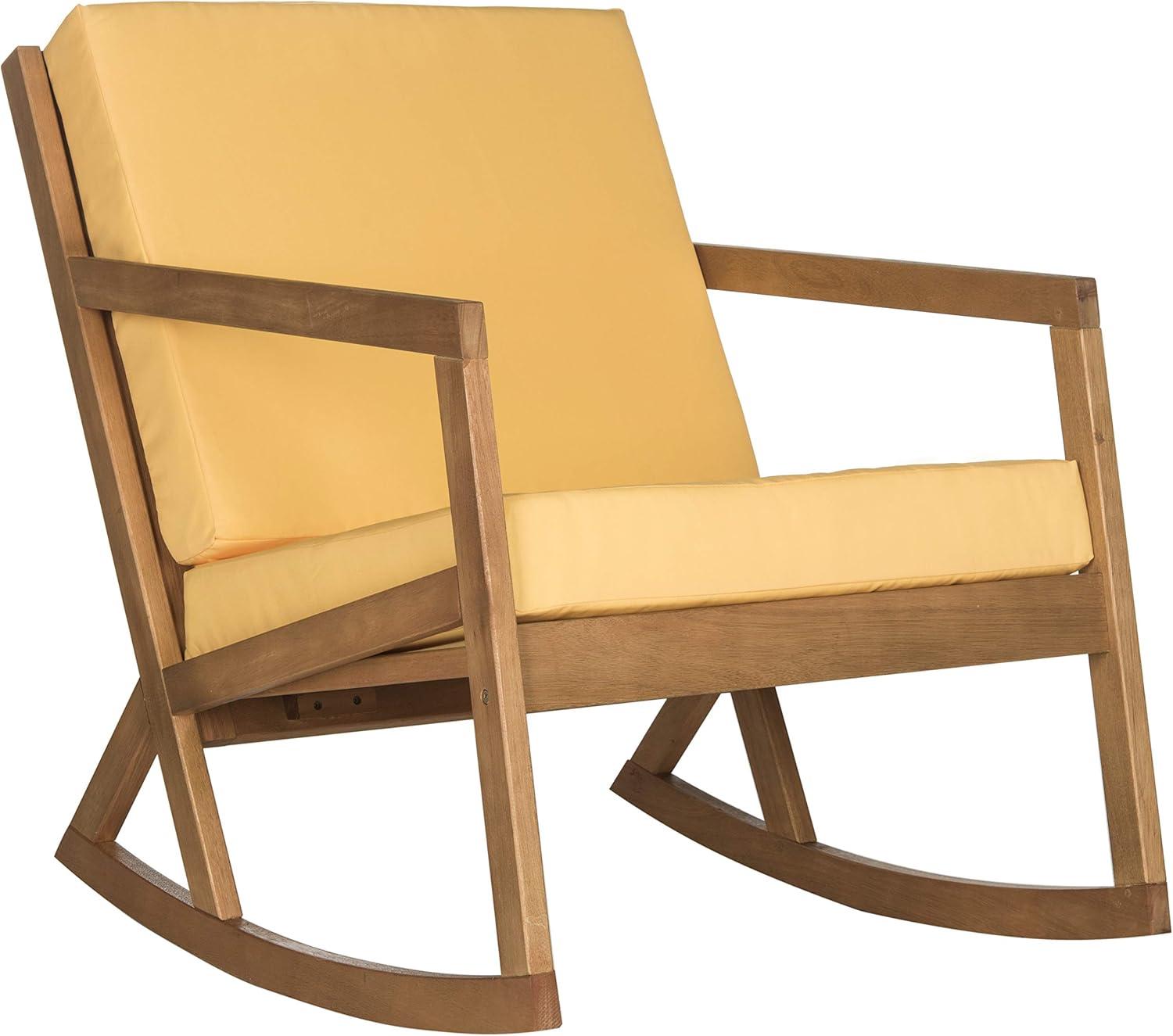 Vernon Rocking Chair Indoor/Outdoor - PAT7013 - Natural/Yellow - Safavieh