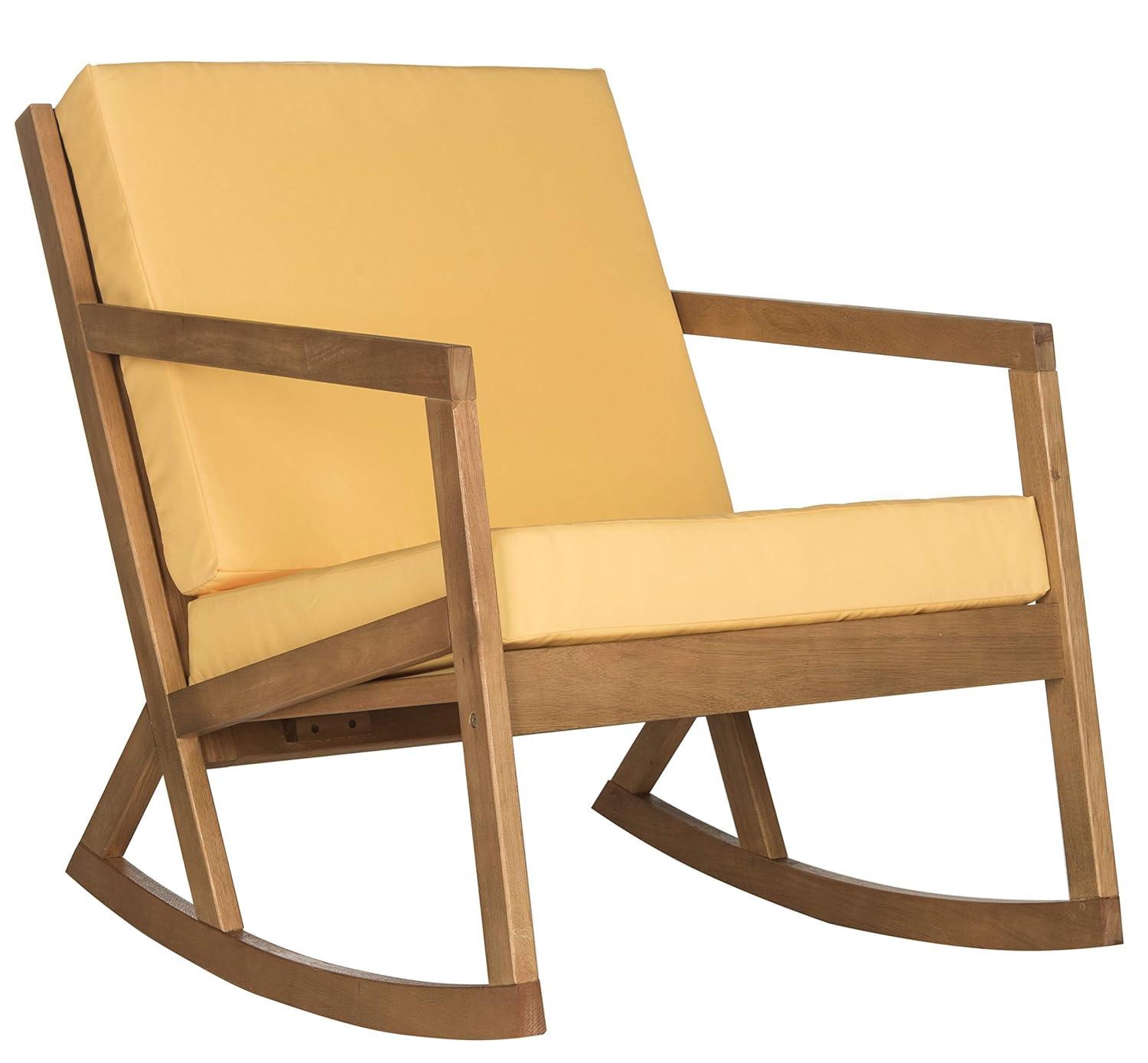 Vernon Rocking Chair Indoor/Outdoor - PAT7013 - Natural/Yellow - Safavieh