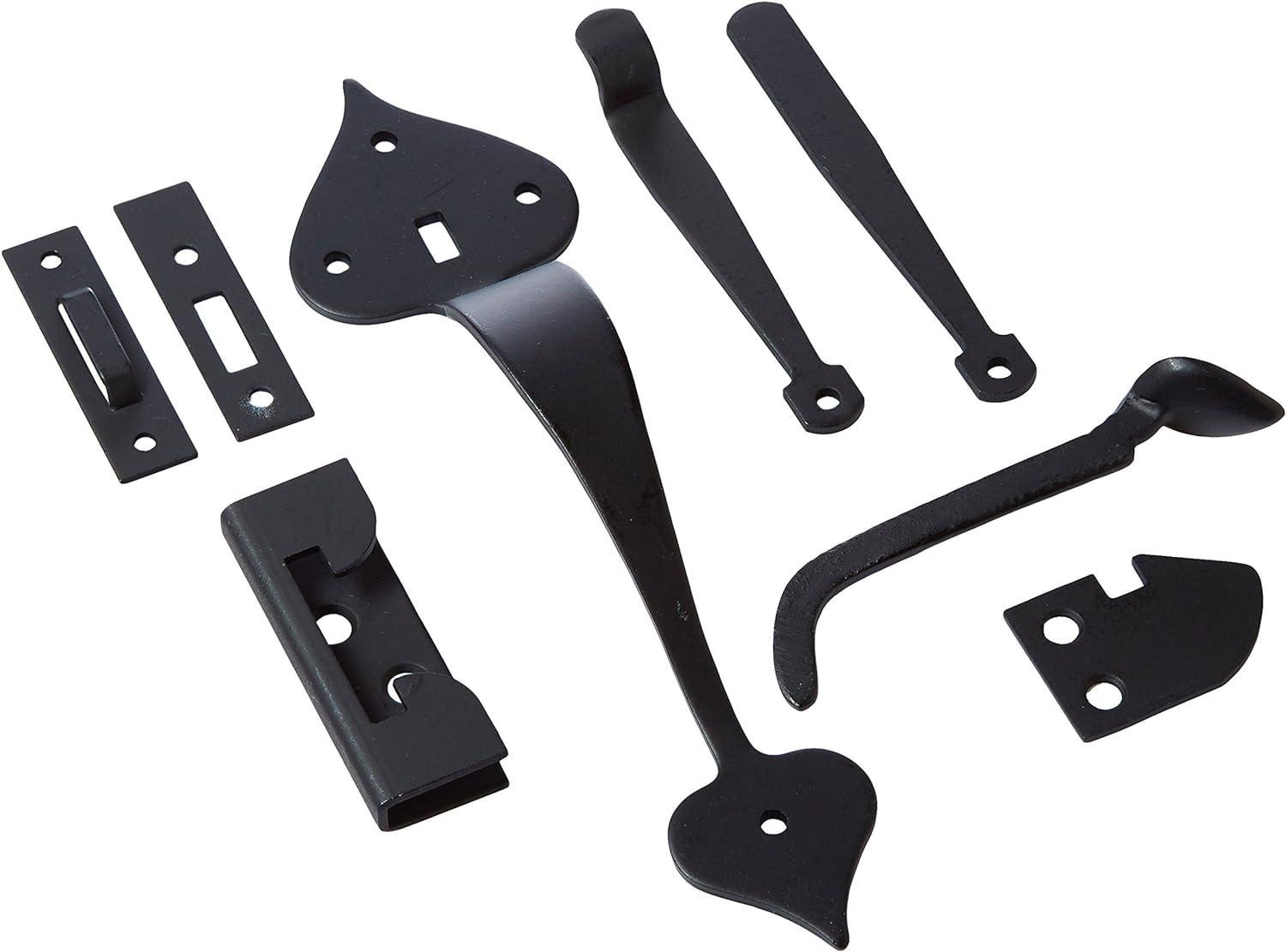 Black Matte Iron Heart Design Rim Latch Set