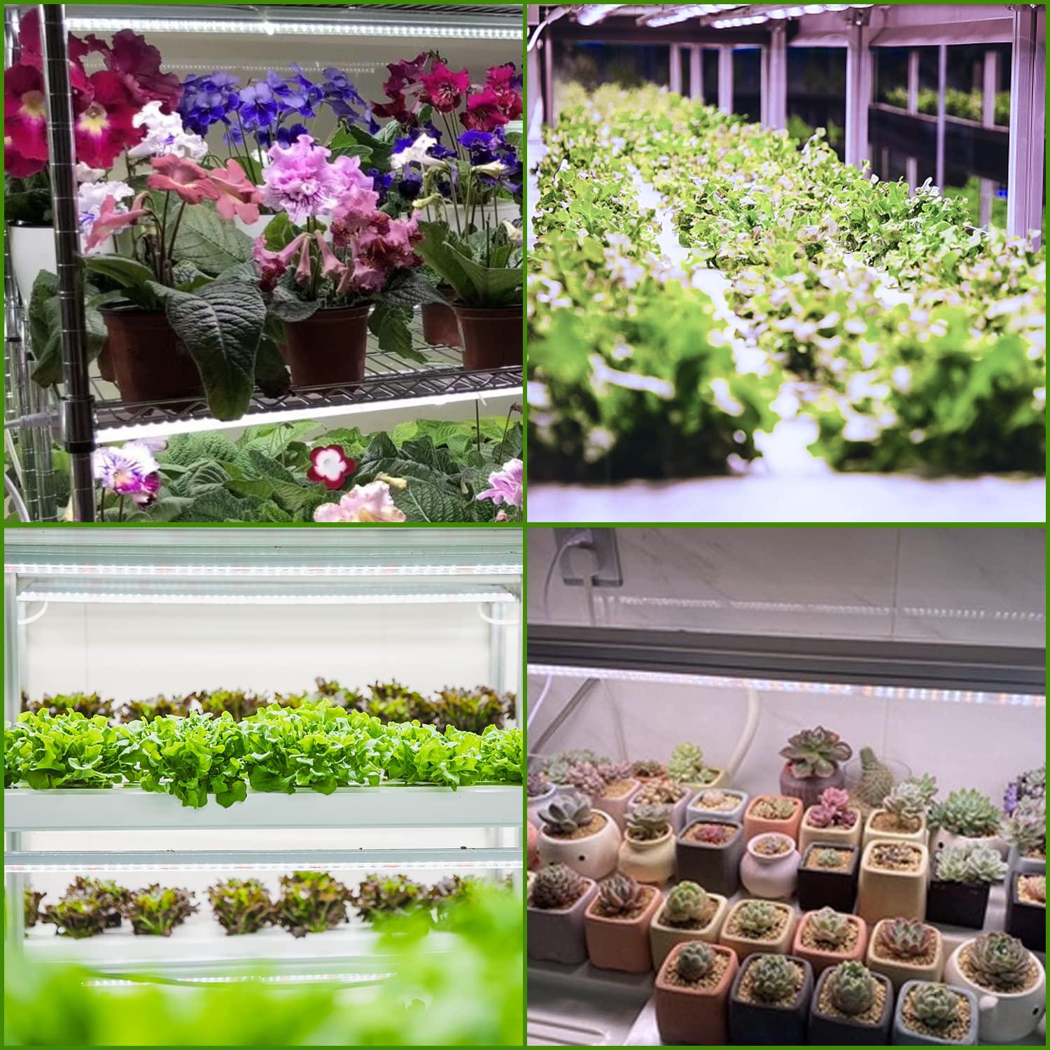 Juhefa LED Plant Grow Light Strips 3500K Full Spectrum White Plant Lamp 40W 90 LEDs / 5 Dimmable Levels for Indoor Plants Grow Hydroponics Succulent