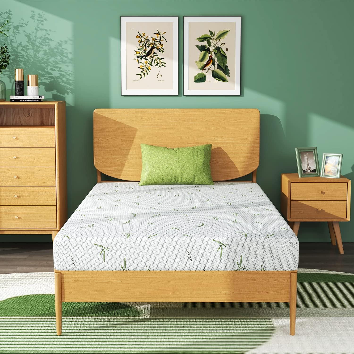 Twin Bamboo Memory Foam Mattress with Washable Cover