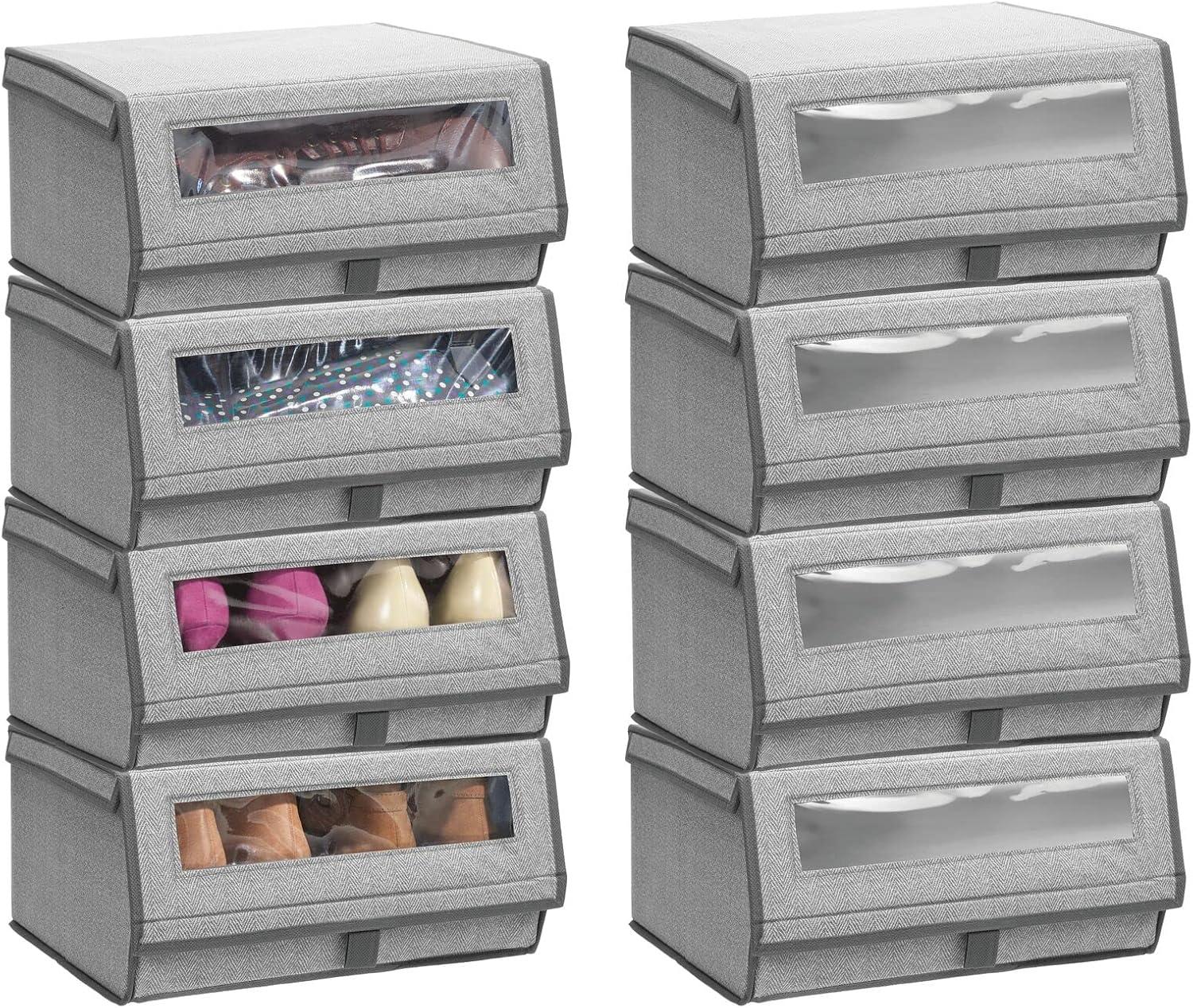 mDesign Large Fabric Closet Shoe Storage Box