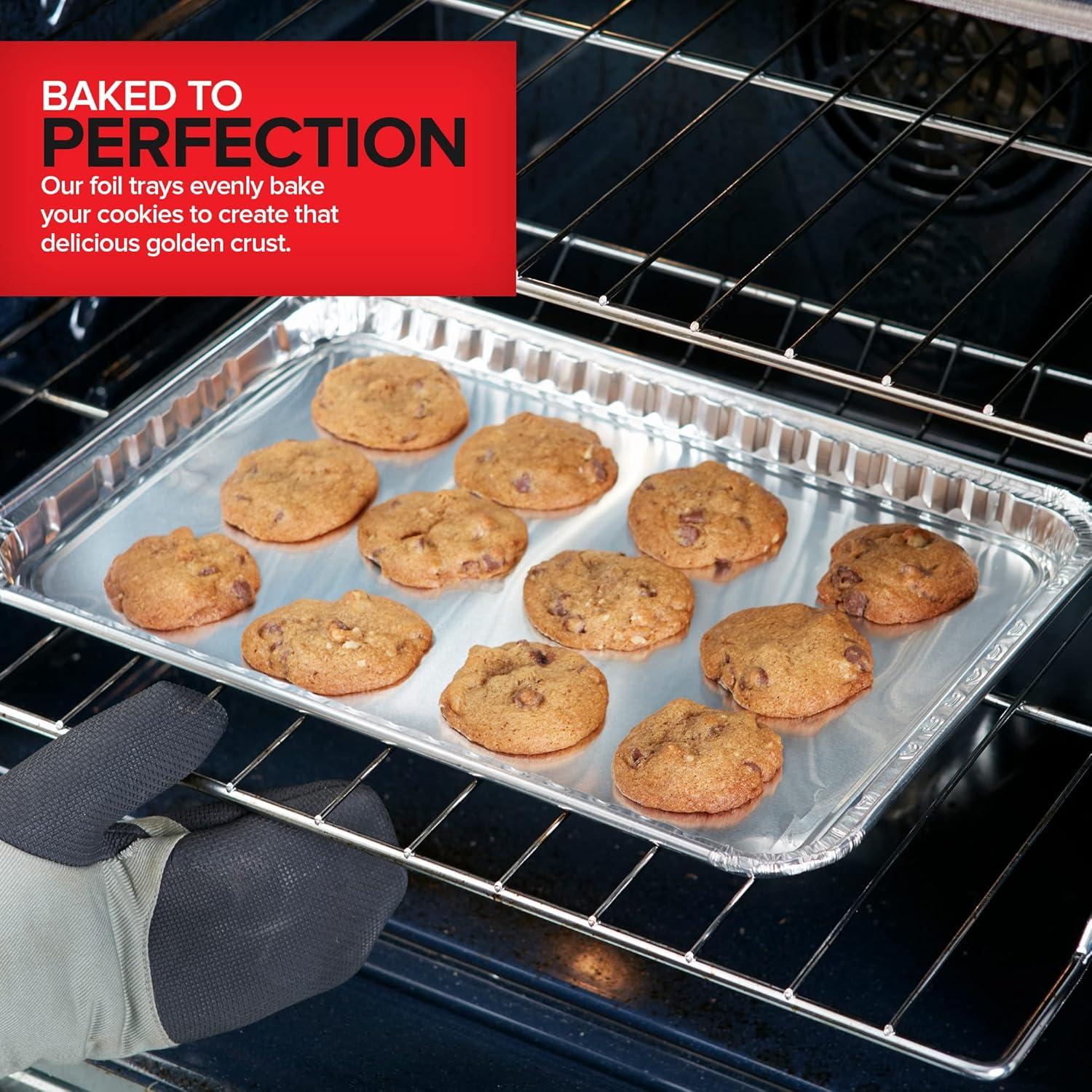 Disposable Aluminum Foil Cookie Sheet Pans, 30-Pack