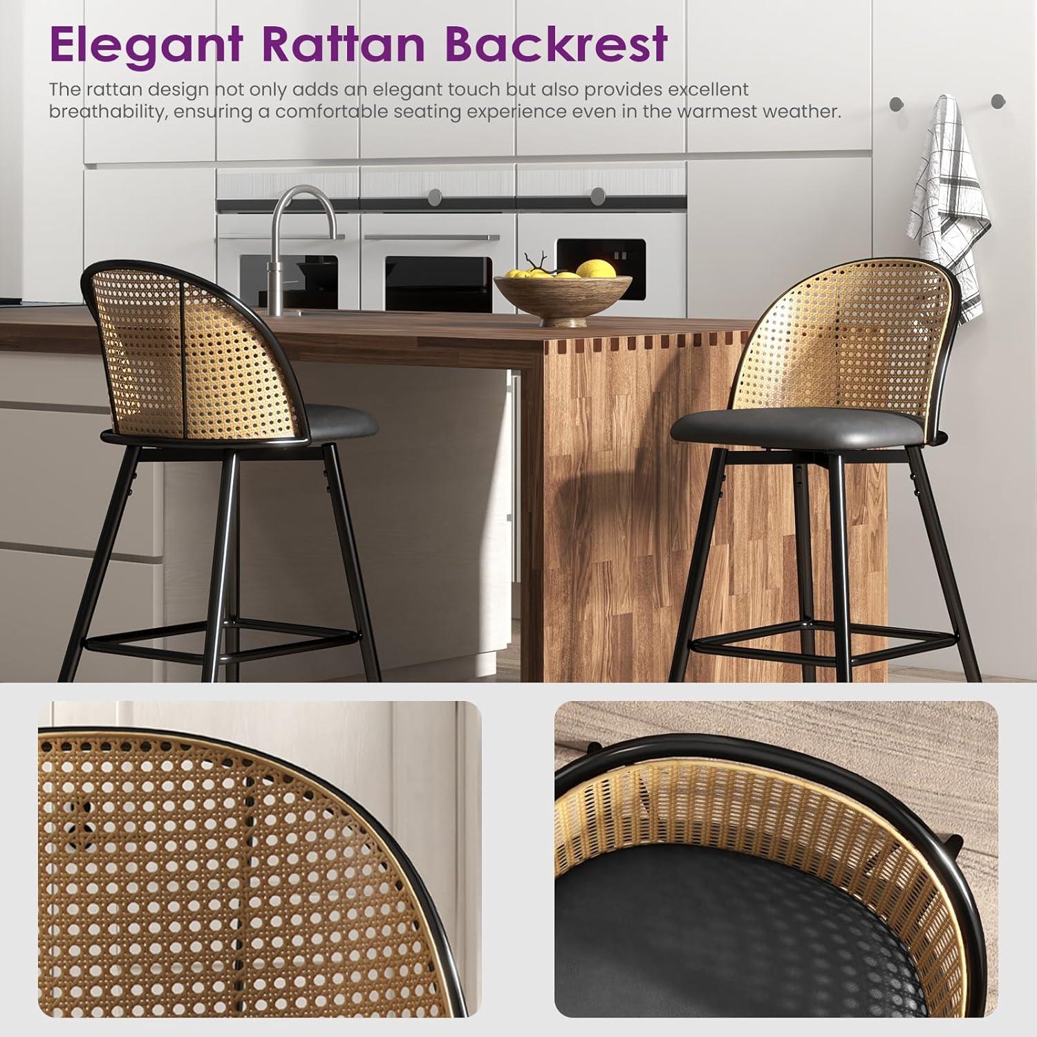 Bayou Breeze Upholstered Swivel Bar & Counter Stool (Set Of 2)