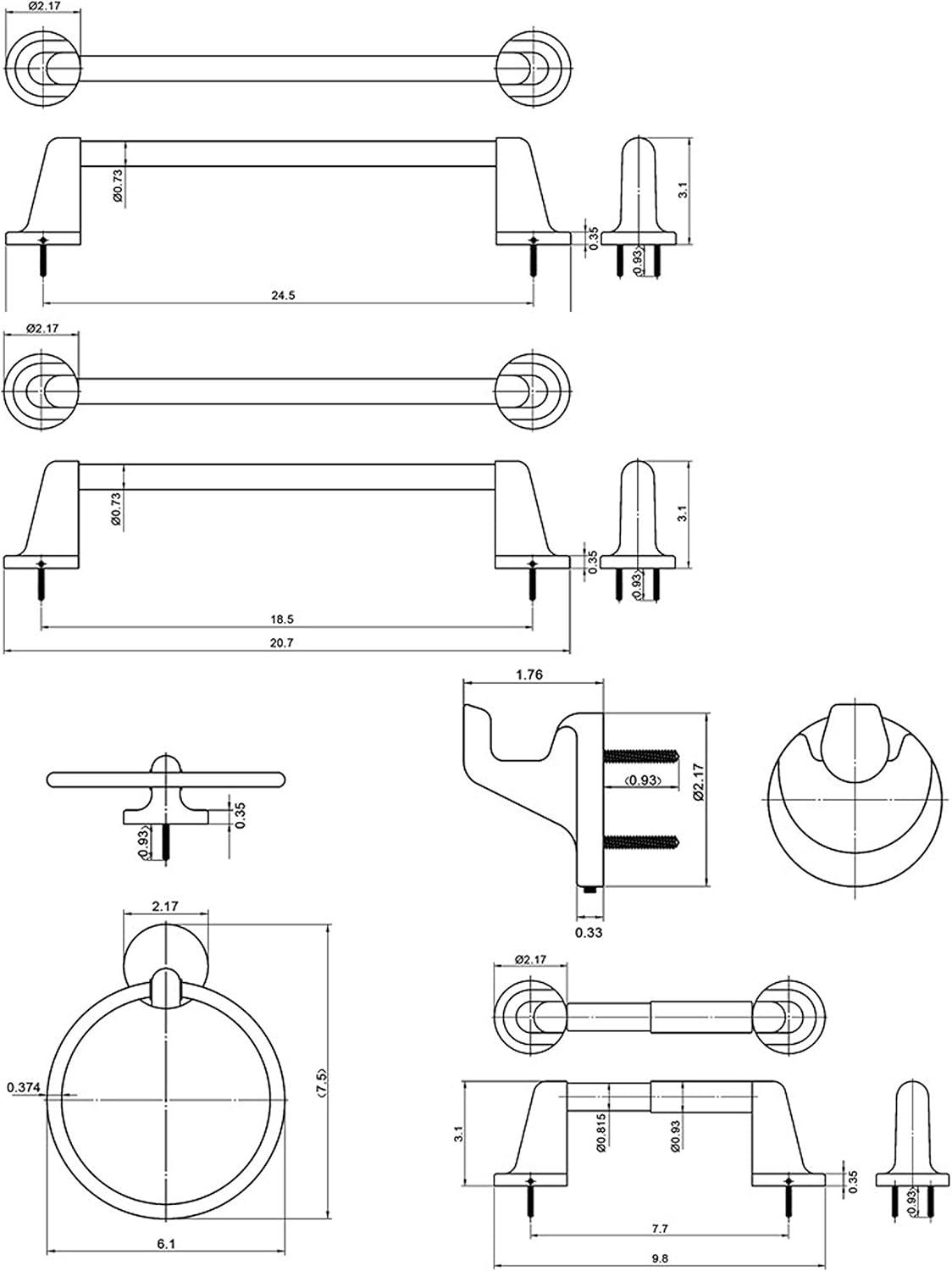 5 - Piece Bathroom Hardware Set