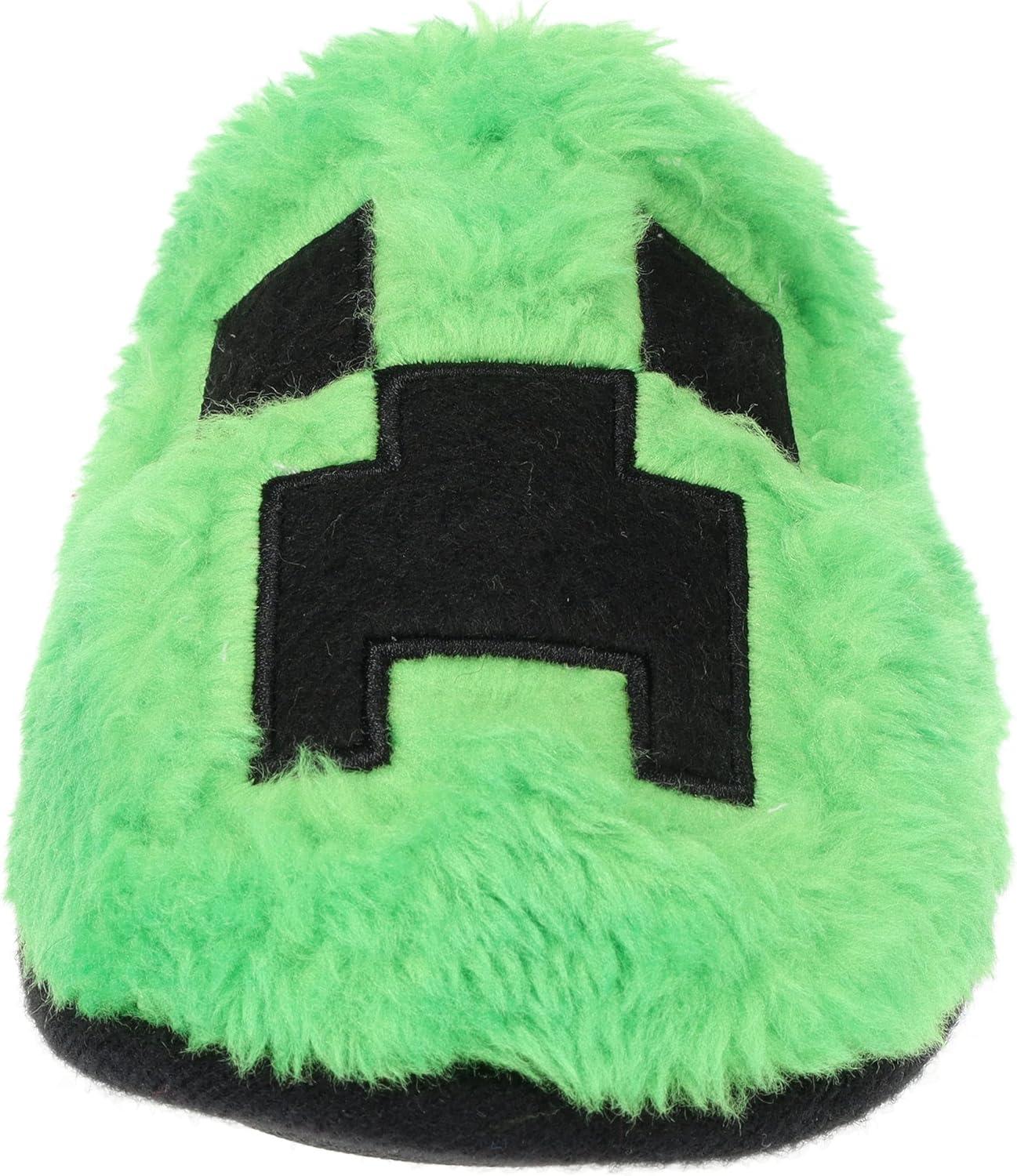 Kids' Green Plush Creeper Pull-On Slippers