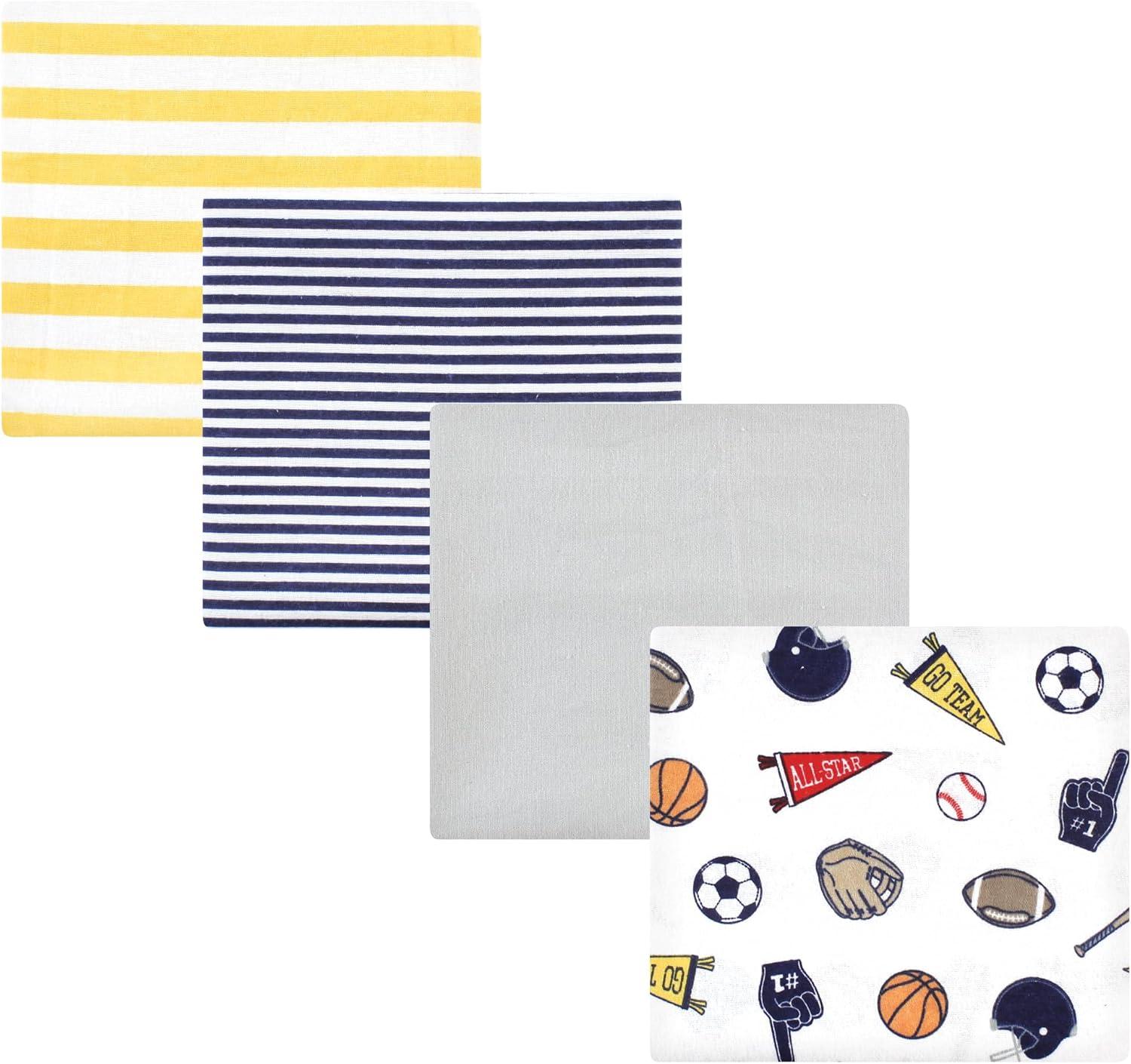 Hudson Baby Infant Boy Cotton Rich Flannel Receiving Blankets, Sports Fan, One Size
