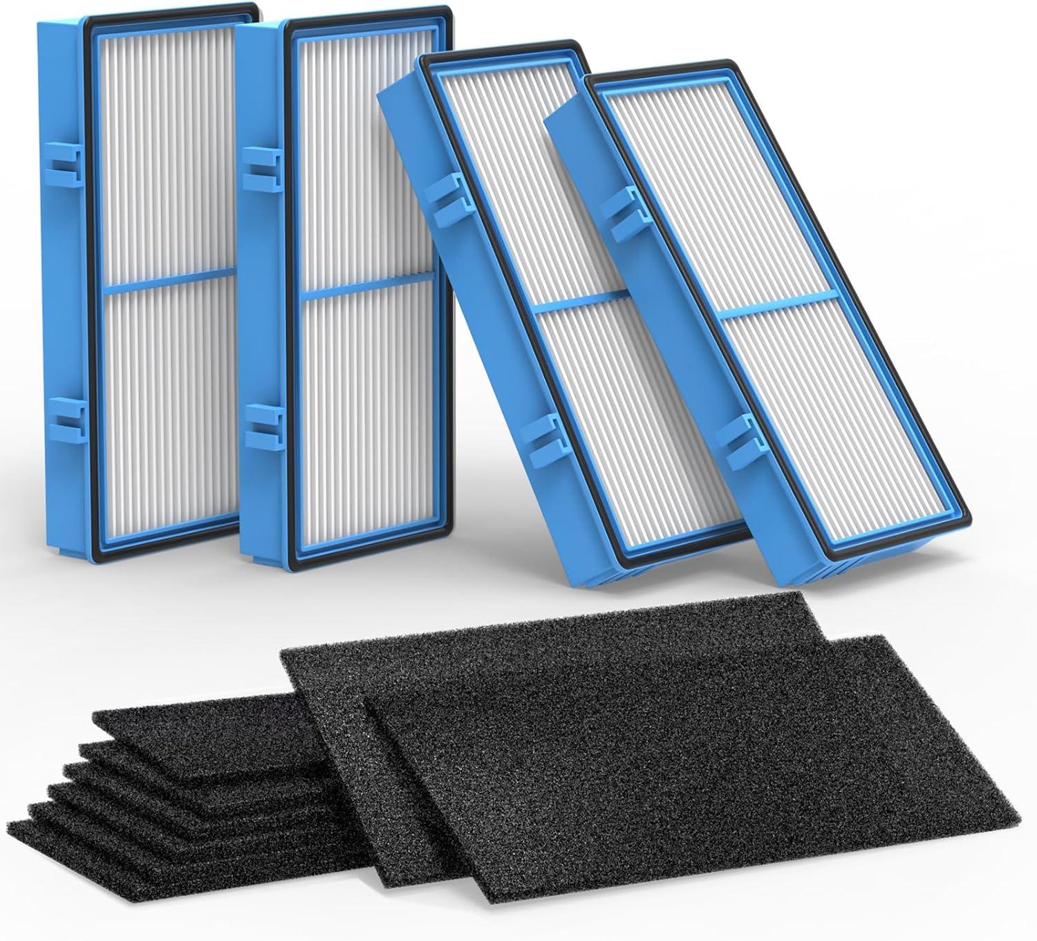 4 HEPA Filters + 8 Carbon Booster Filters for Holmes AER1 Type Total Air Filter Replacement Filters for HAPF30AT and HAP242-NUC