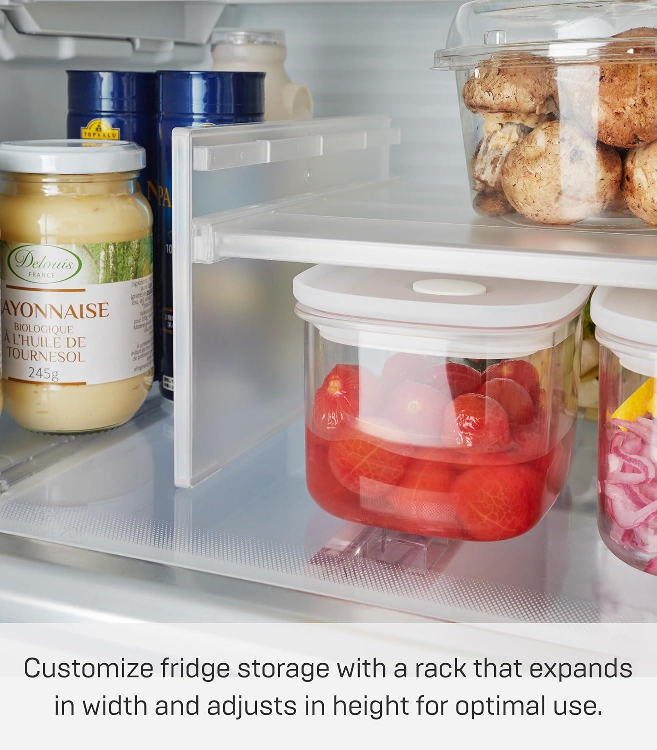 Yamazaki Home Expandable Refrigerator Riser Shelf, Plastic, Expandable