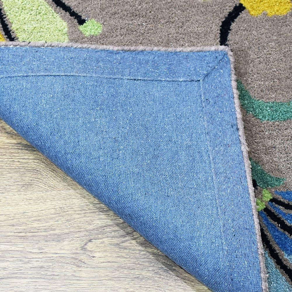 Rugsotic Carpets Hand Tufted Wool Eco-Friendly Area Rugs - 4'x6', Rectangle, Camel, Modern Contemporary Design, High Pile Handmade Anti Skid Rugs for Living Room, Bed Room (K00219)