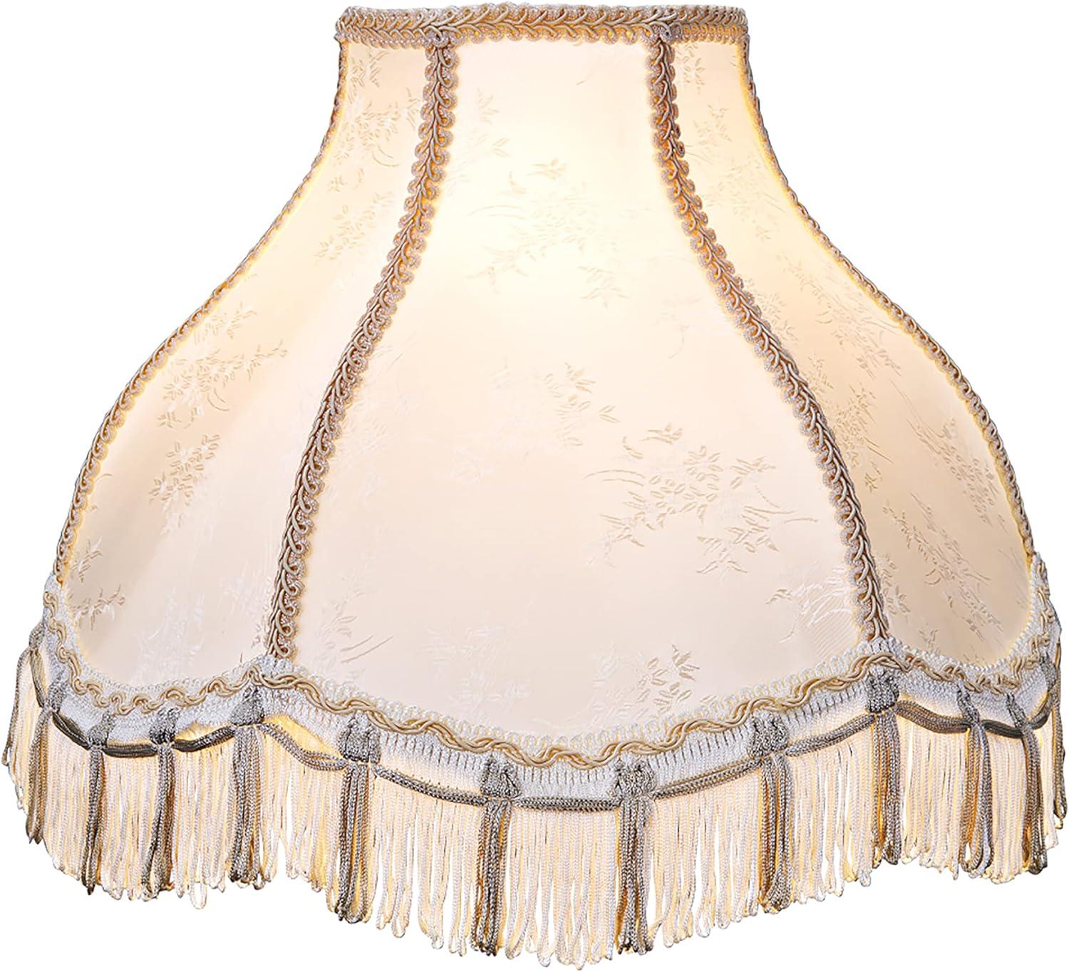 Aspen Creative 30331 Transitional Scallop Bell Shape Spider Construction Lamp Shade in Ivory, 13" wide (5" x 13" x 9 1/2")