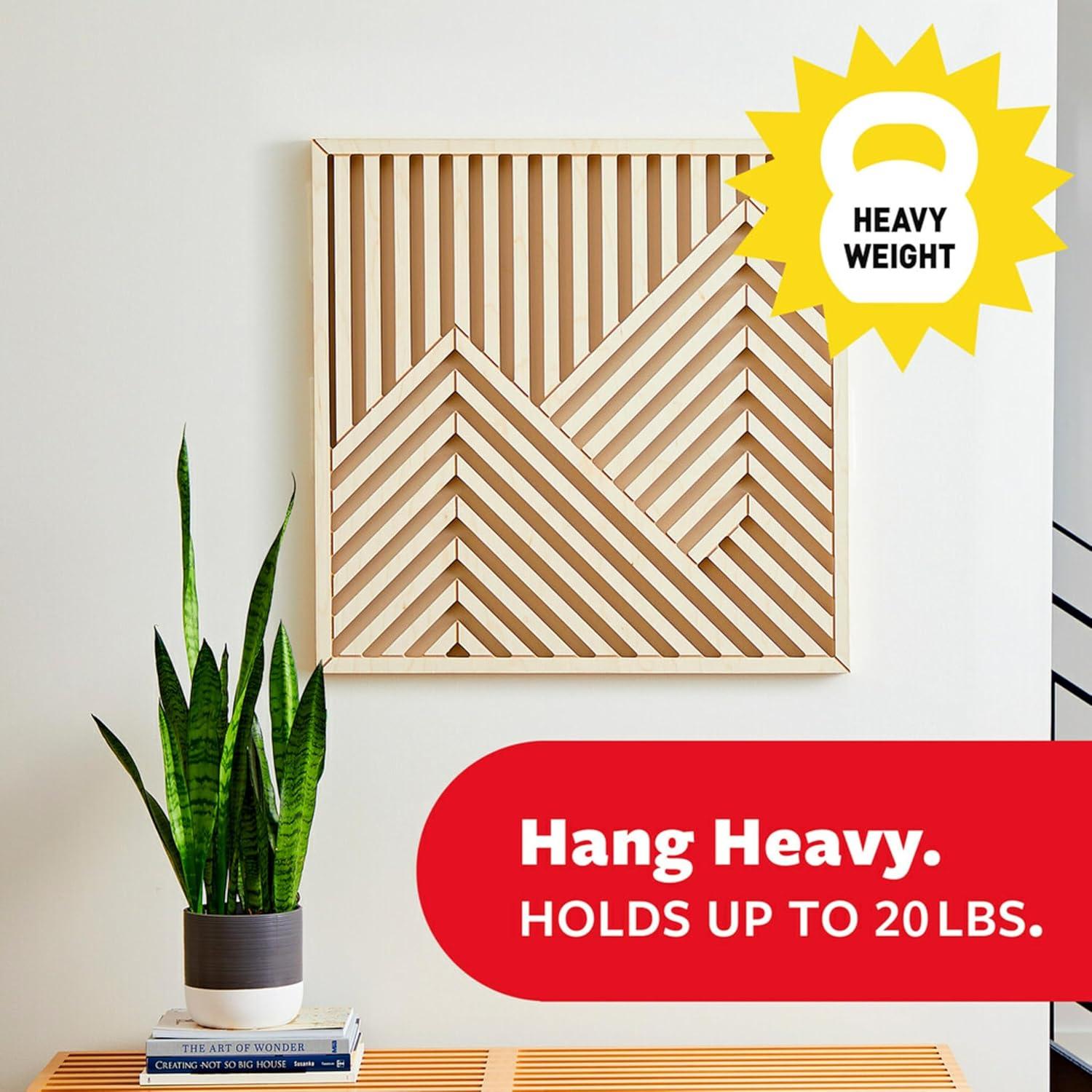 Command 20 Lb XL Heavyweight Picture Hangers, Damage-Free Hanging, 8 Pairs