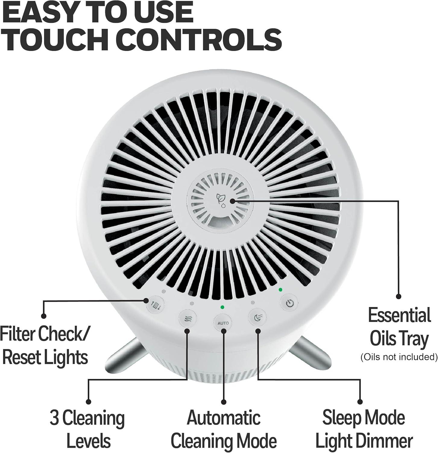 Honeywell Designer Series HEPA Tower White HPA830W: Air Purifier, 3 Settings, 100-300 sq. ft., AHAM & Energy Star Certified