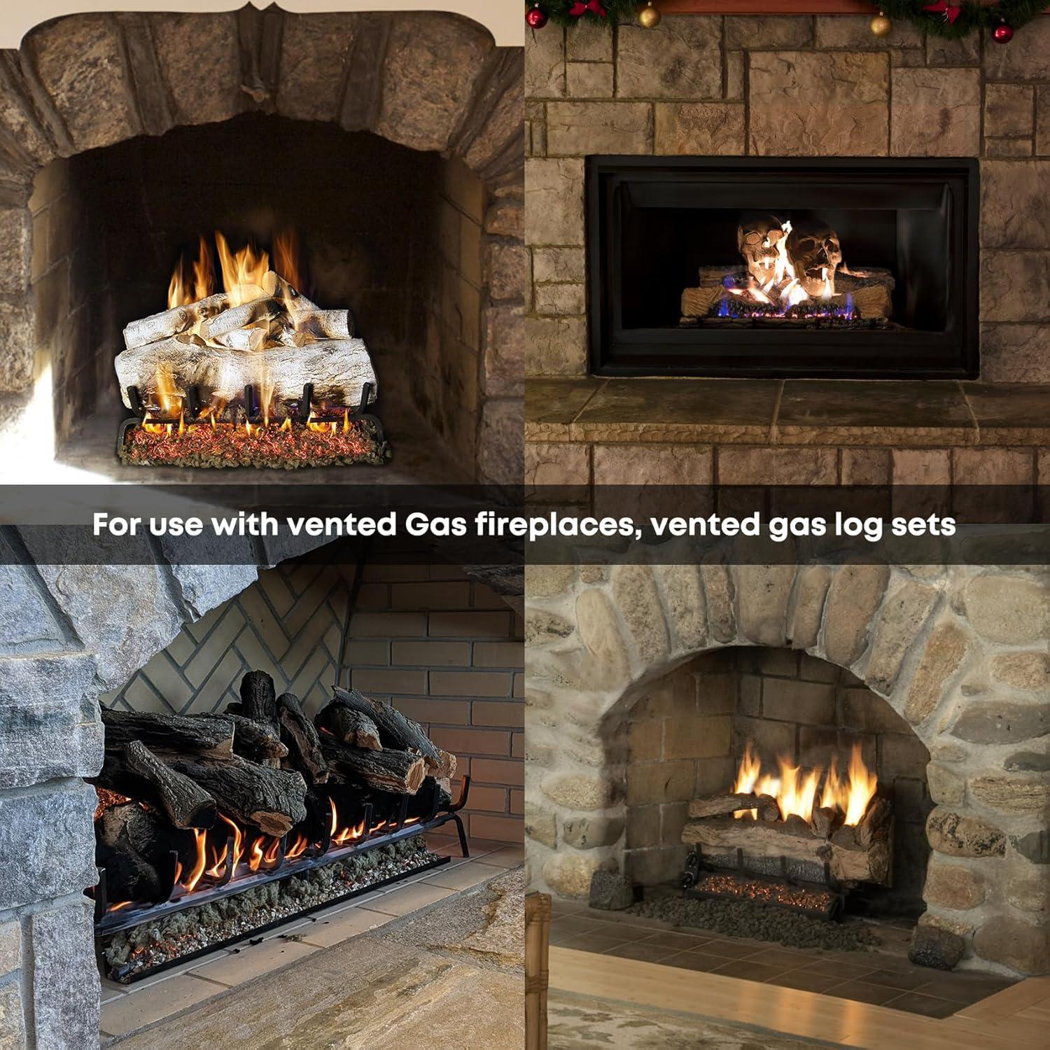 Rock Wool Glowing Embers Gas Fireplace for Gas Logs with Vermiculite Granules