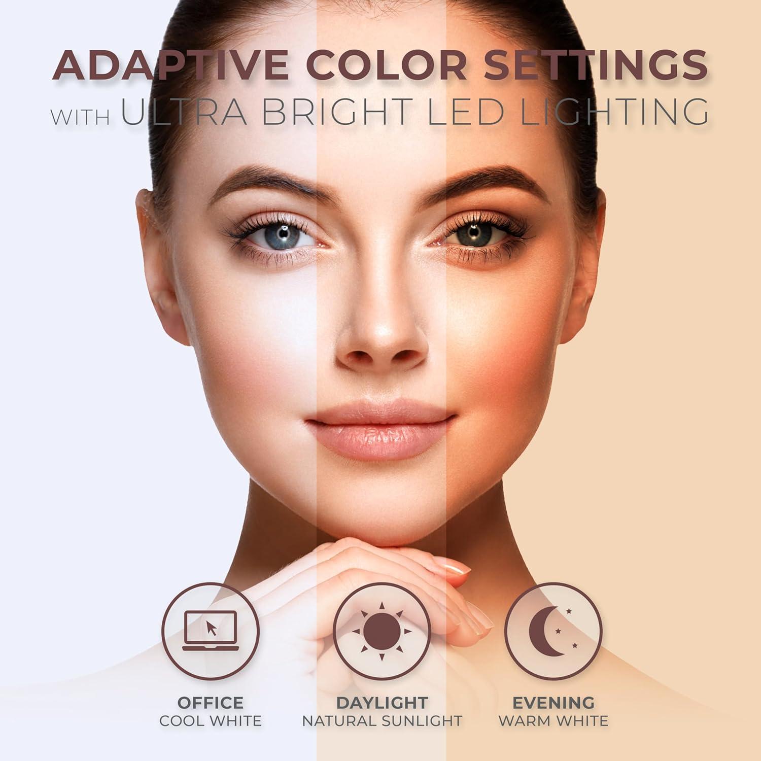 Zadro Brooklyn Oval LED Makeup Mirrors w/ Magnification & Marble Tray