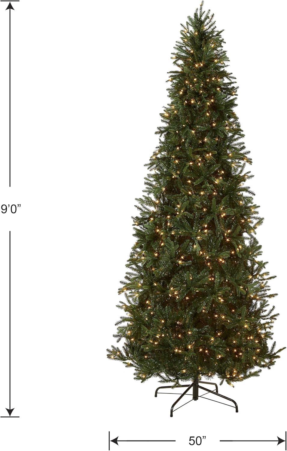 Prelit Slim Tiffany Fir Artificial Christmas Tree Clear Lights - National Tree Company