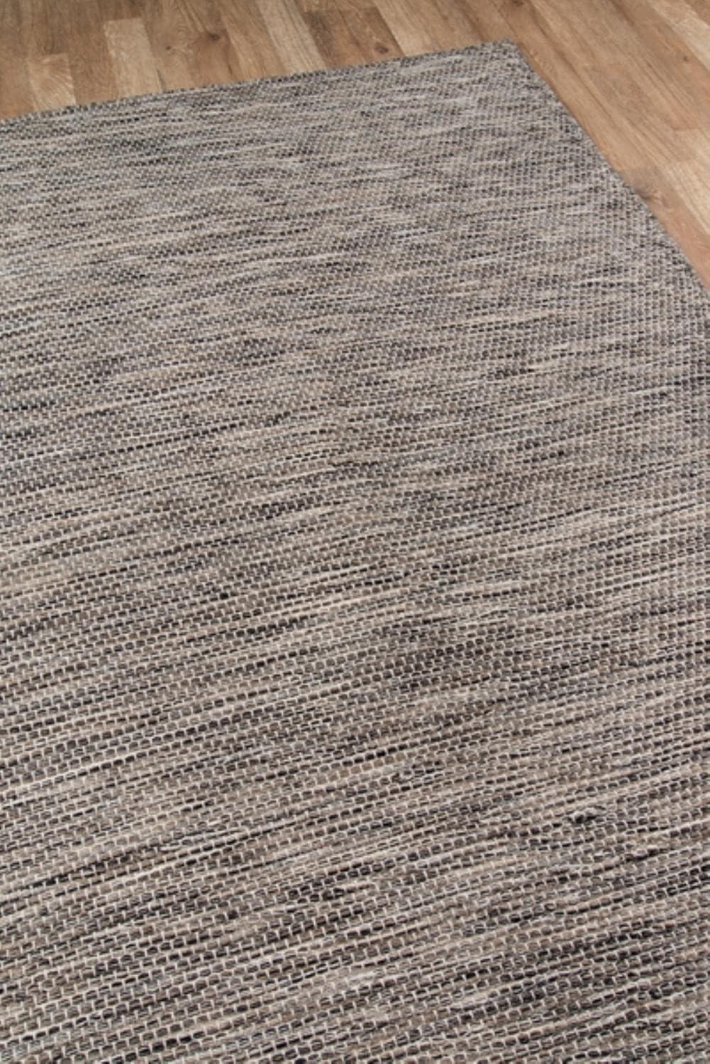 Natural Brown Wool Handwoven Flatweave 8' x 10' Rug