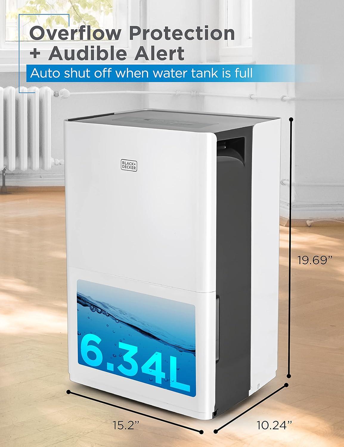 BLACK+DECKER Dehumidifier for Large Spaces and Basements Energy Star Certified White