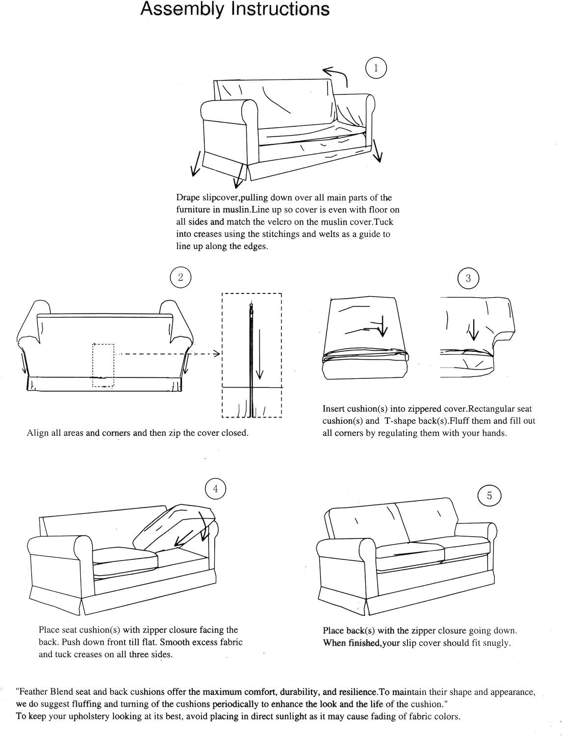 Sunset Trading Horizon Slipcover for T-Cushion Sofa | Warm White