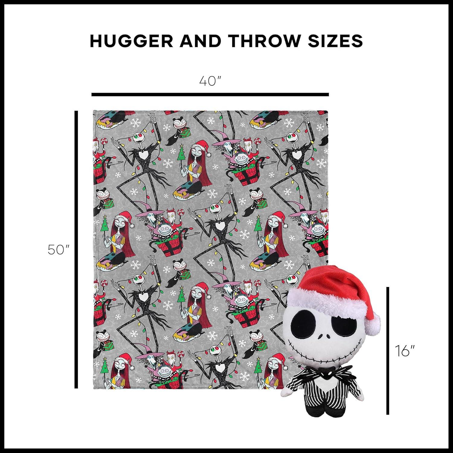 Northwest Character Hugger Pillow & Silk Touch Throw Blanket Set, 40" x 50", The Nightmare Before Christmas Freaky Festivities