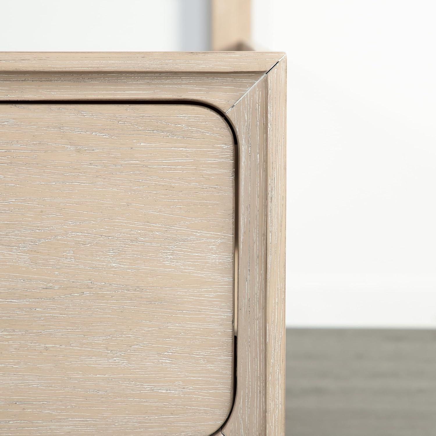 HOMES: Inside + Out 3pc Queen Neovesi Platform Bedroom Set Boho with 2 Nightstands Oak