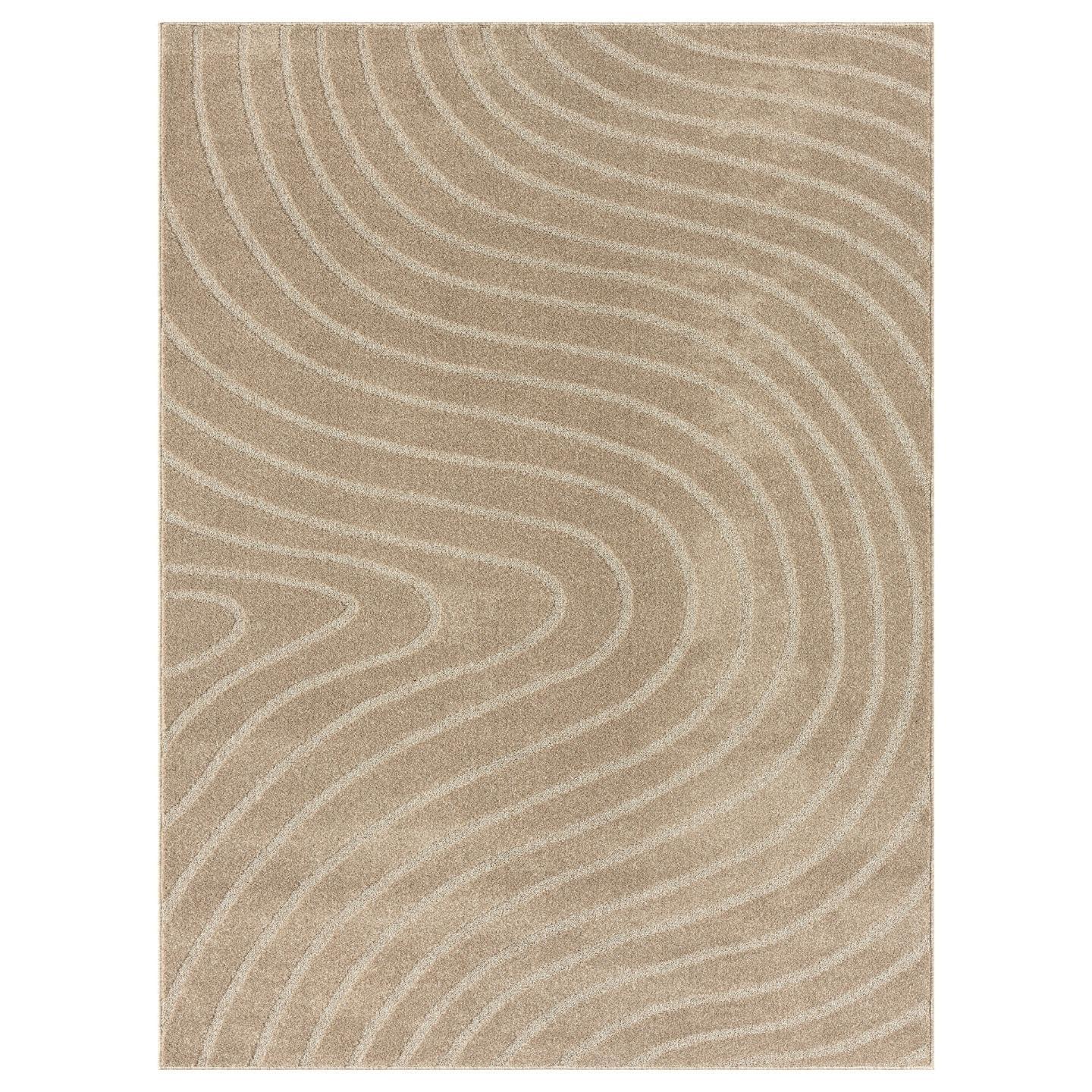 Luxe Weavers Modern Geometric Wave Anthracite 8x10 Area Rug