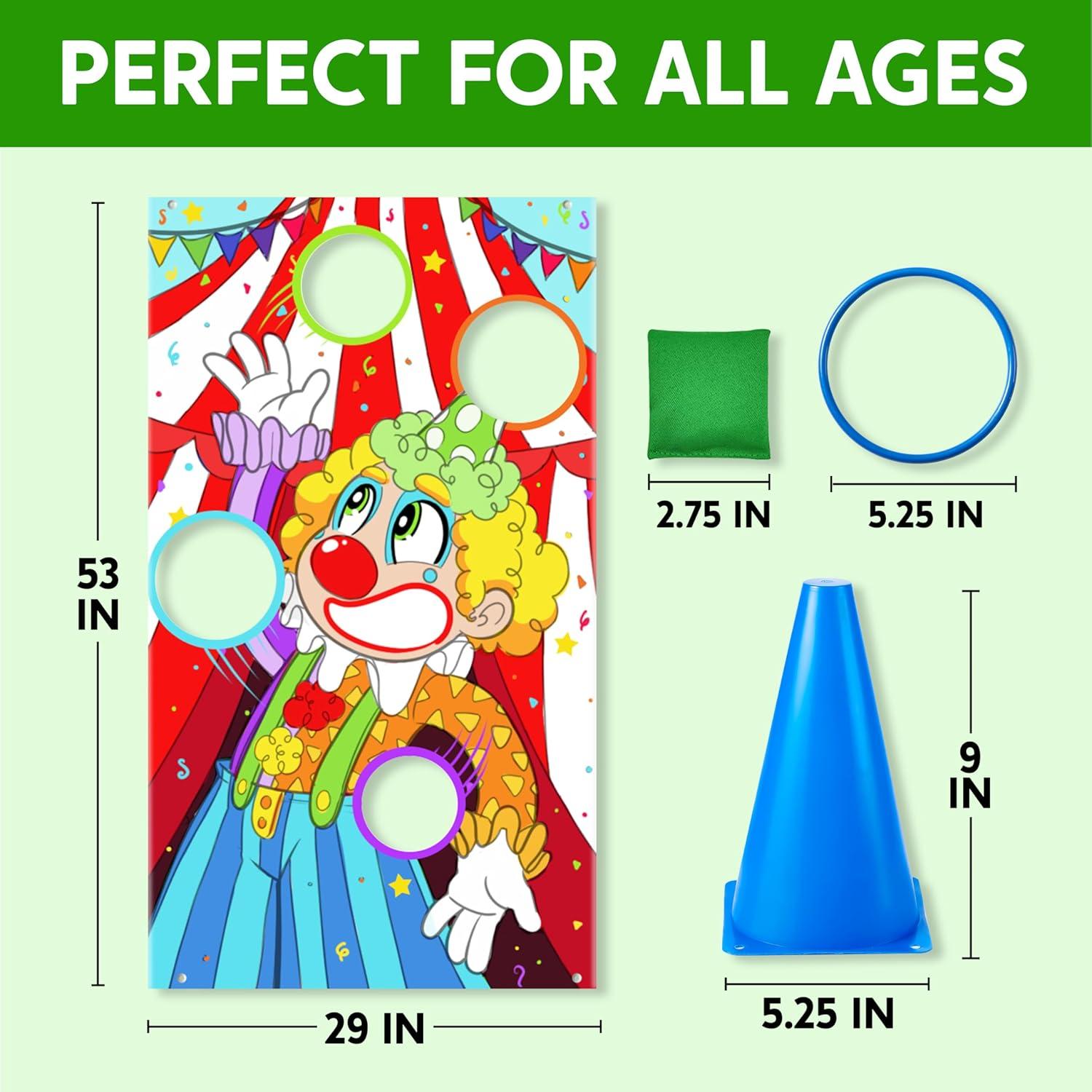 Joyfy 31 Pcs Carnival Game Set - Including Ring Toss Games, Bean Bags, and Cones for Kids Indoor Outdoor Play, Family Activities and Holiday Party