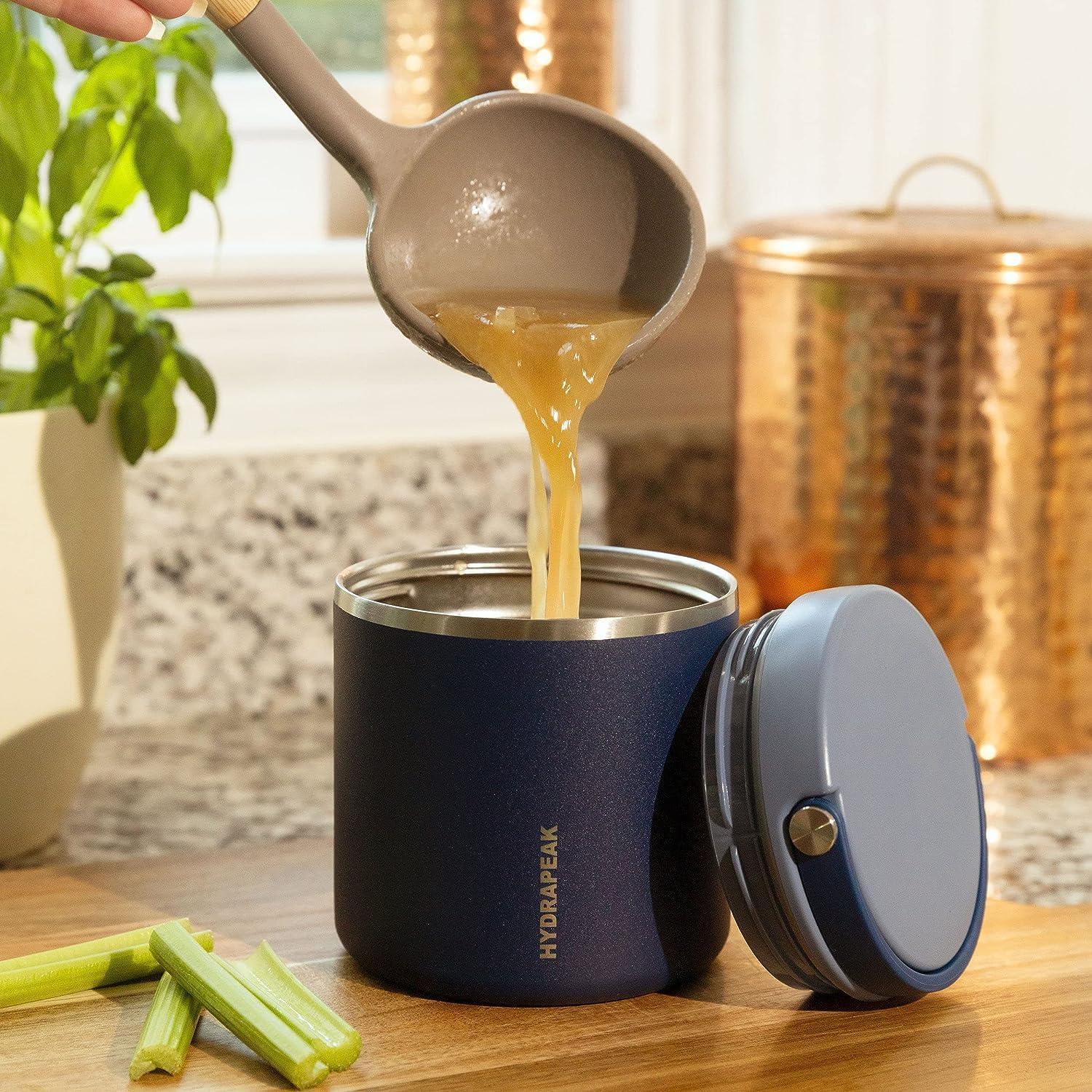 Hydrapeak 32 Oz Stainless Steel Vacuum Insulated Wide Mouth Leak-proof Thermos Food Jar For Hot And Cold, 10 Hours Hot 16 Hours Cold (Gray)