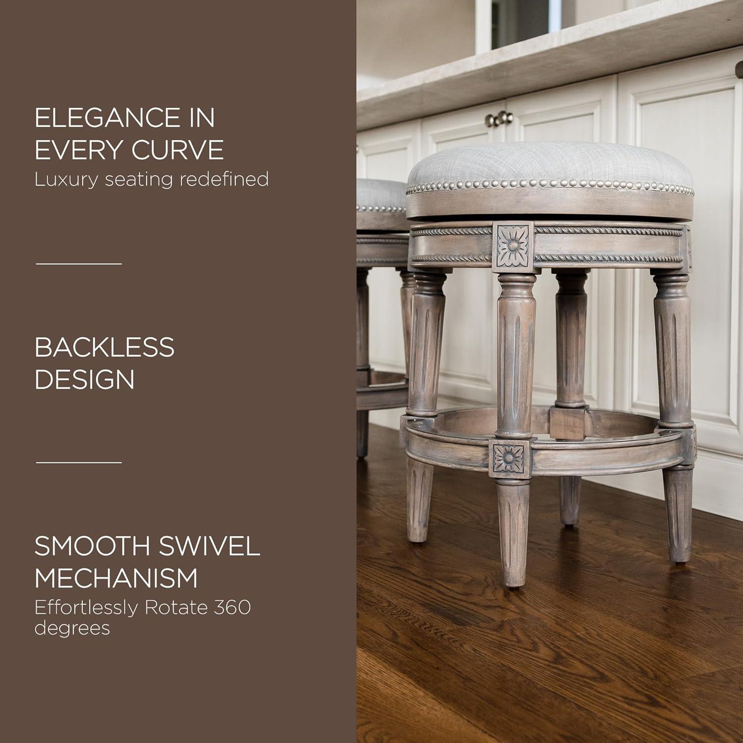 Maven Lane Maven Lane Pullman Backless Stool with Fabric Upholstery